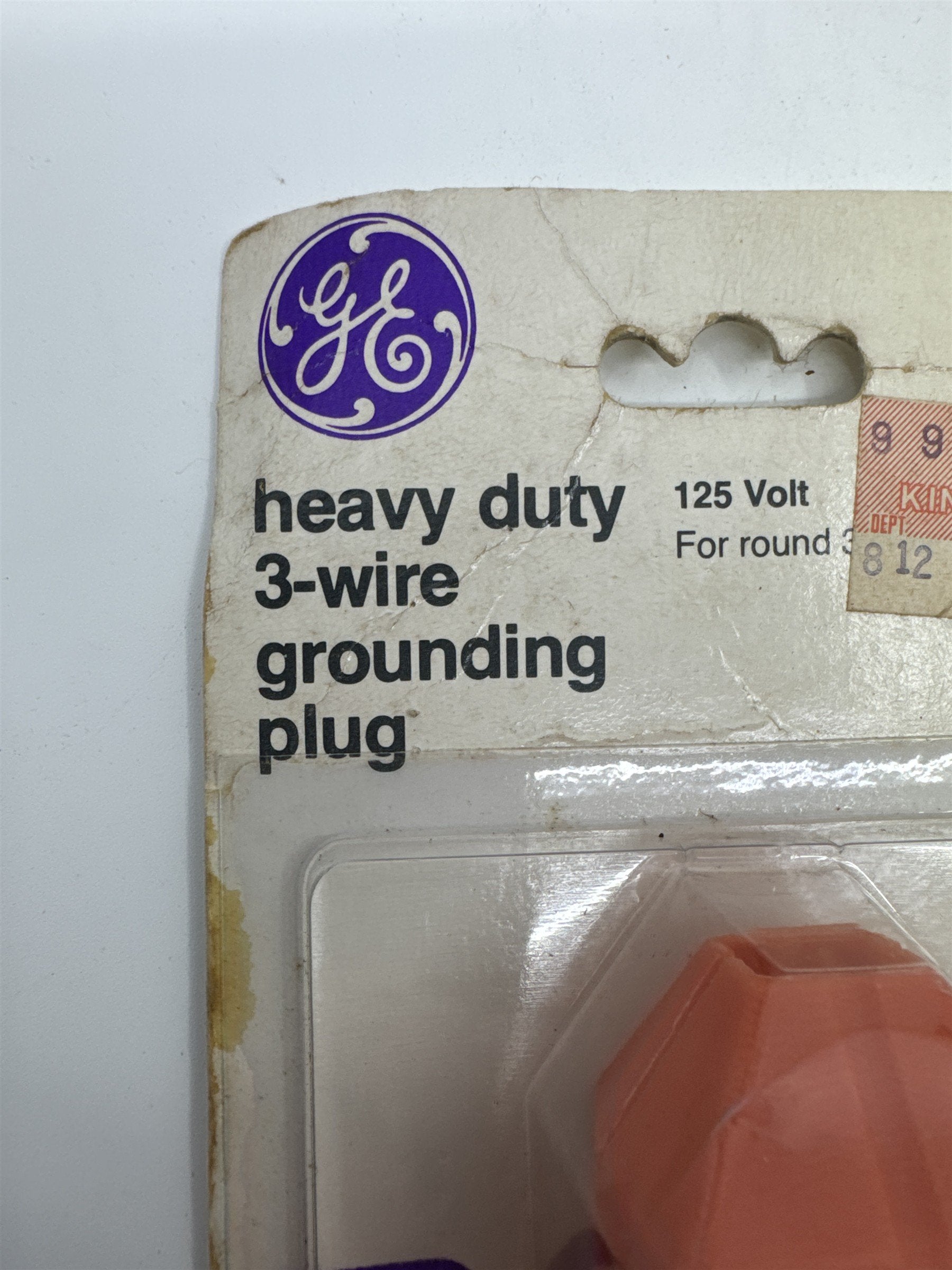 GE Heavy Duty 3-Wire Grounding Plug 125 Volt GE4385-91D