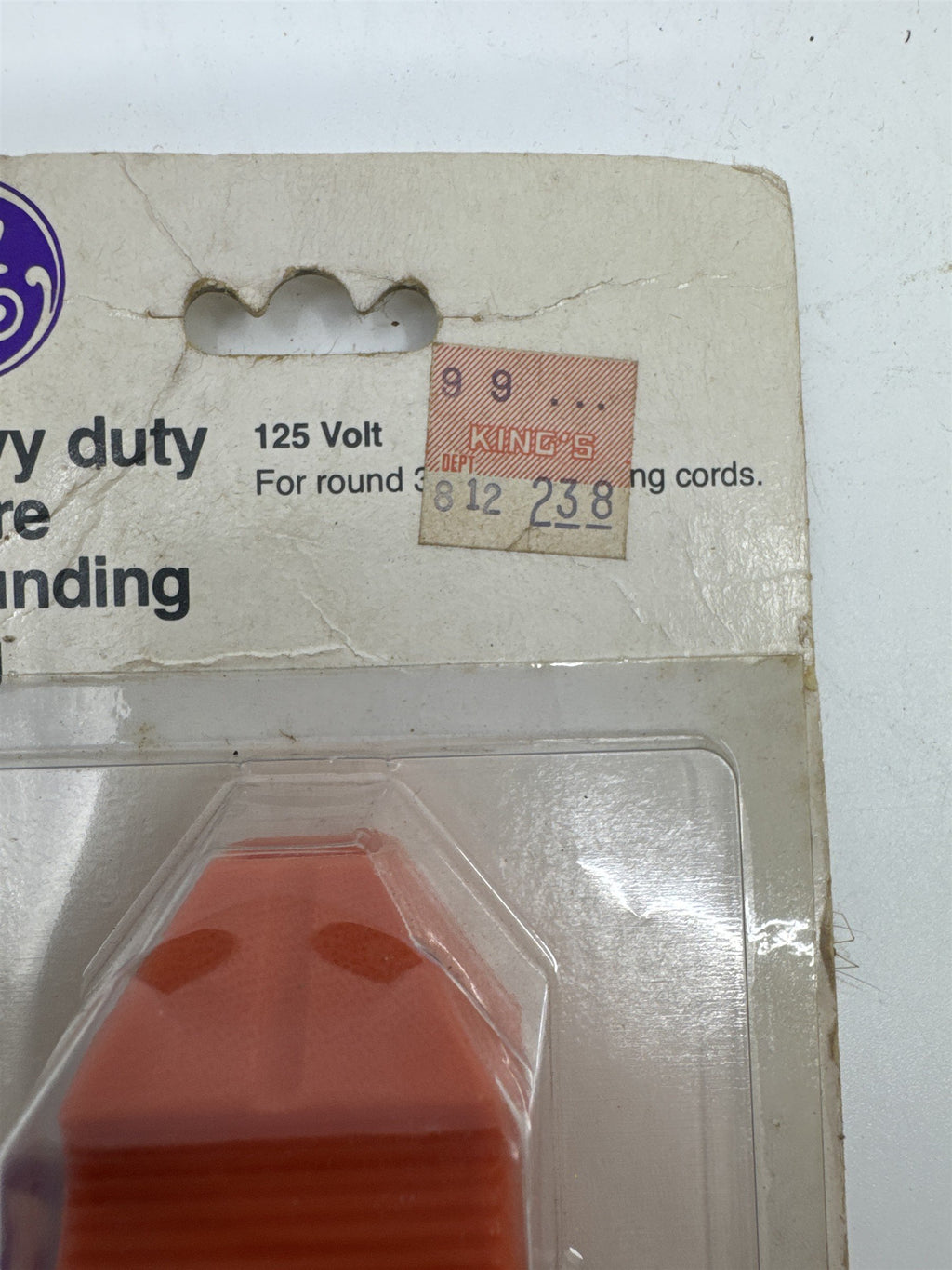 GE Heavy Duty 3-Wire Grounding Plug 125 Volt GE4385-91D