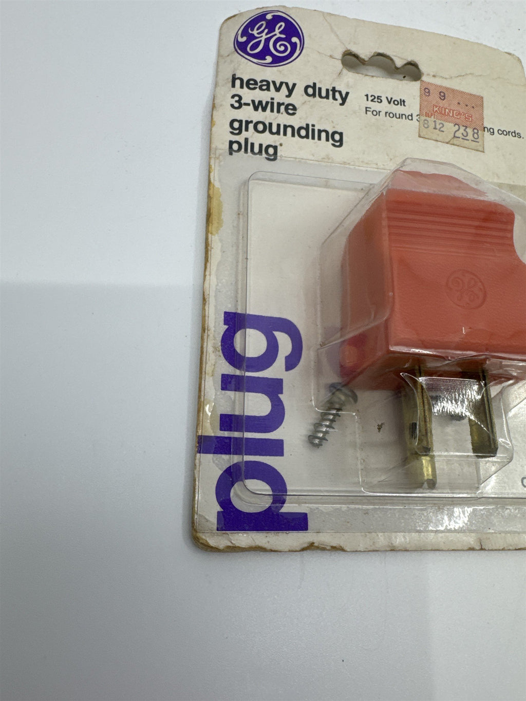 GE Heavy Duty 3-Wire Grounding Plug 125 Volt GE4385-91D