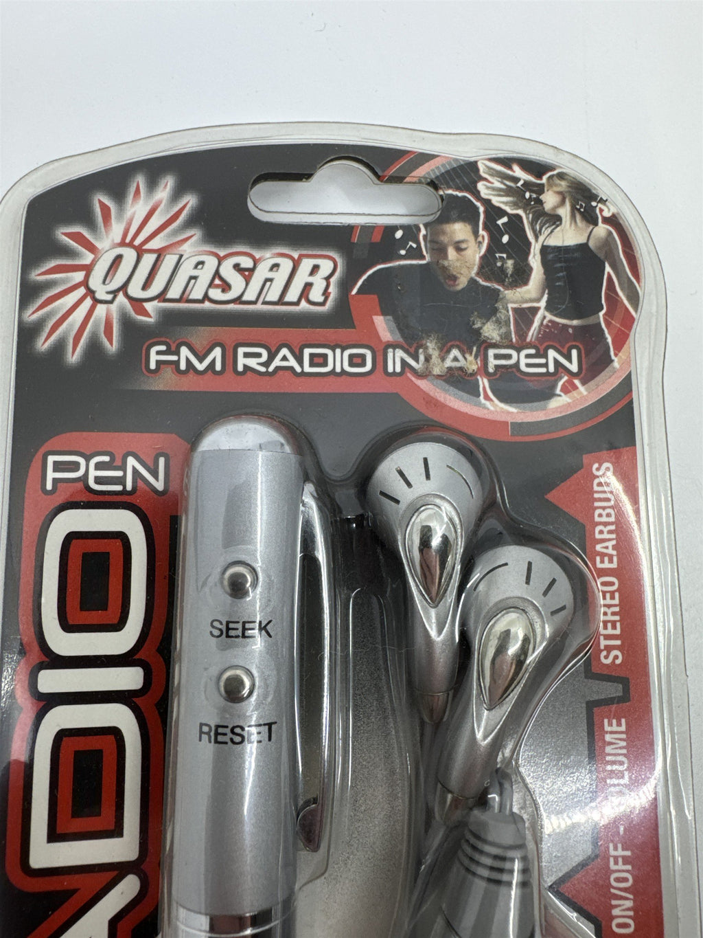 Vintage Silver FM Radio Ballpoint Pen with Headphones By Quasar New in Box