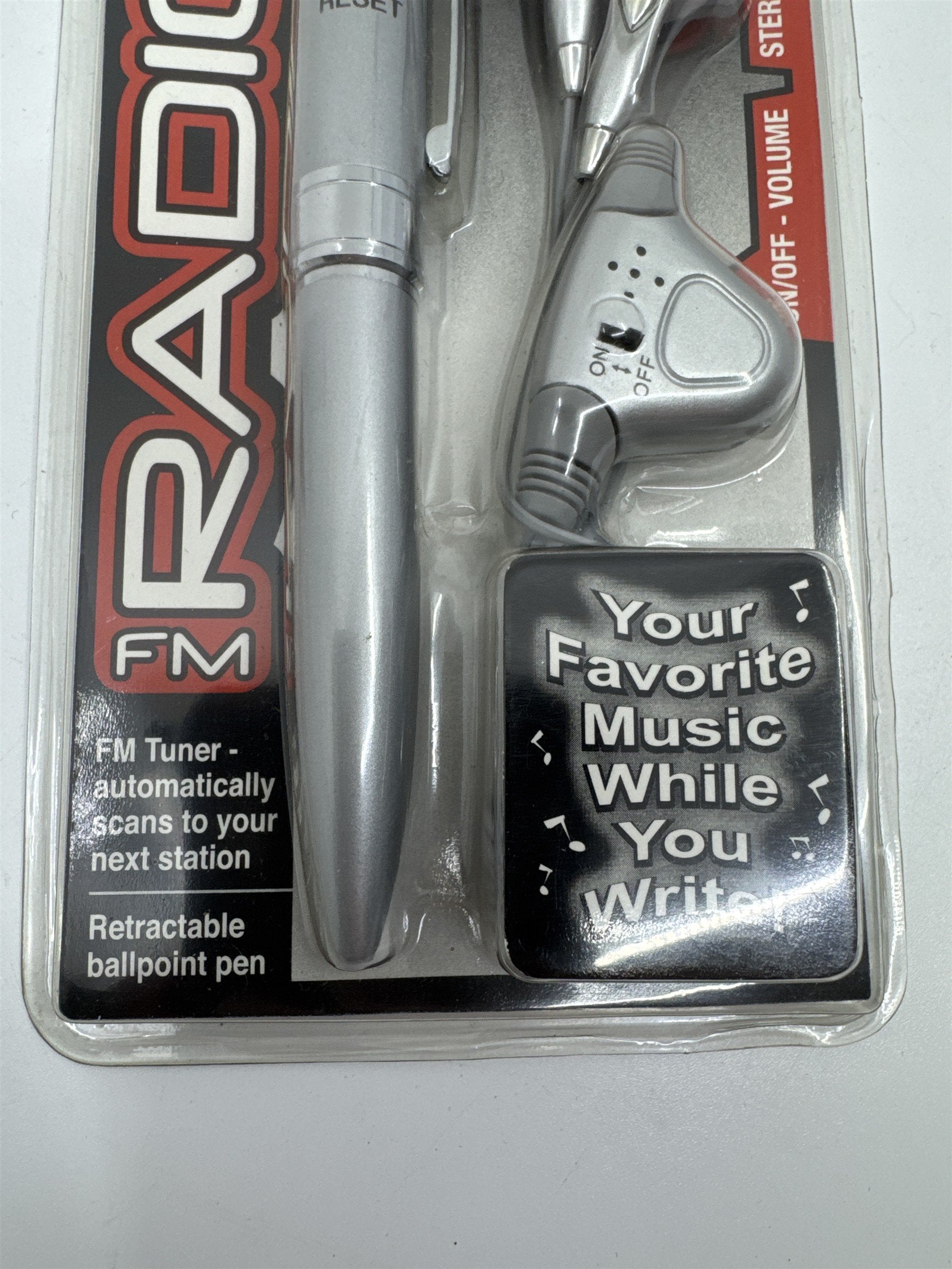 Vintage Silver FM Radio Ballpoint Pen with Headphones By Quasar New in Box