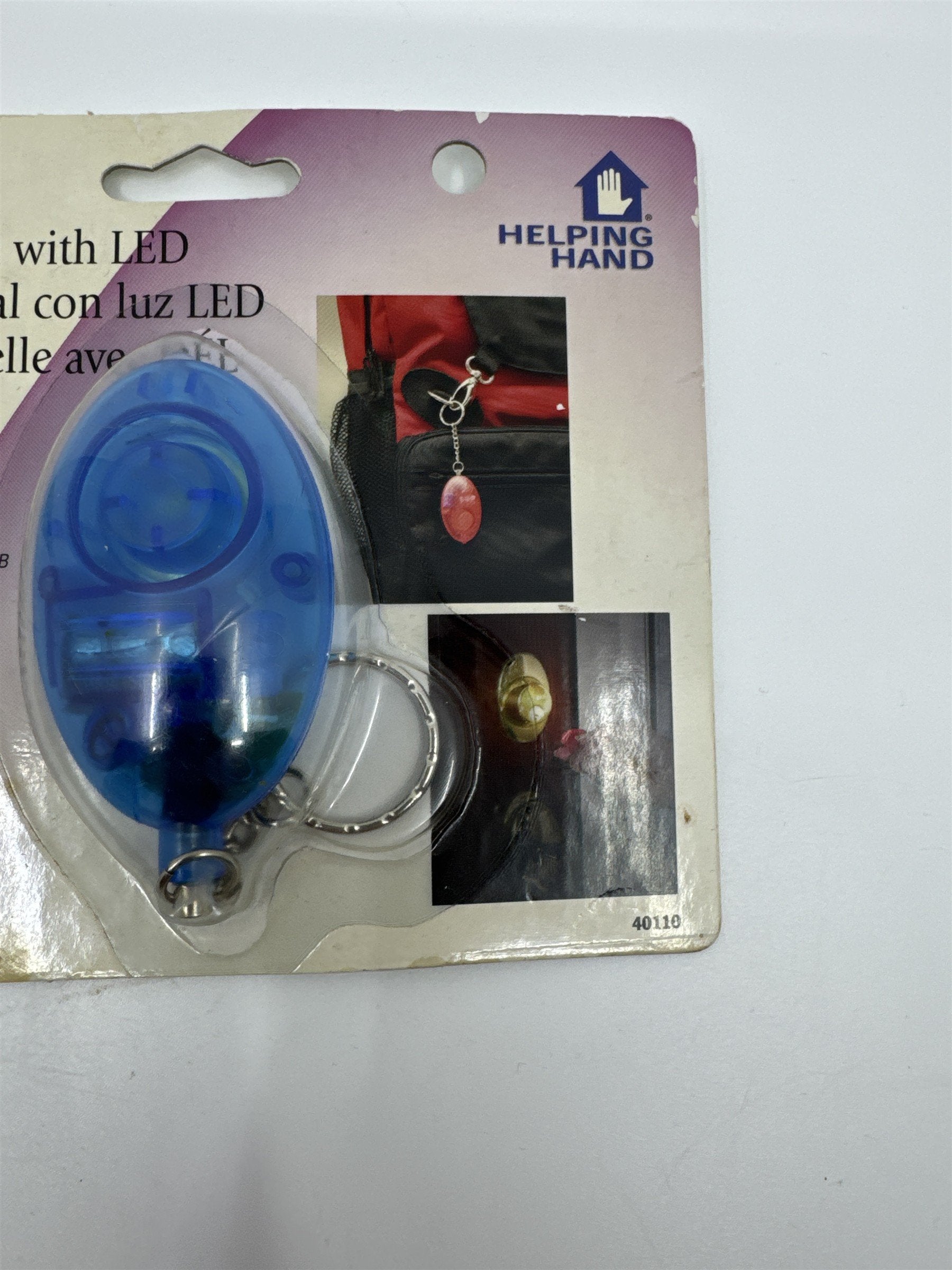 Set of Two Vintage Helping Hand Personal Alarm and LED Lights Blue and Pink