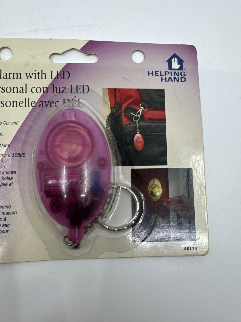 Set of Two Vintage Helping Hand Personal Alarm and LED Lights Blue and Pink