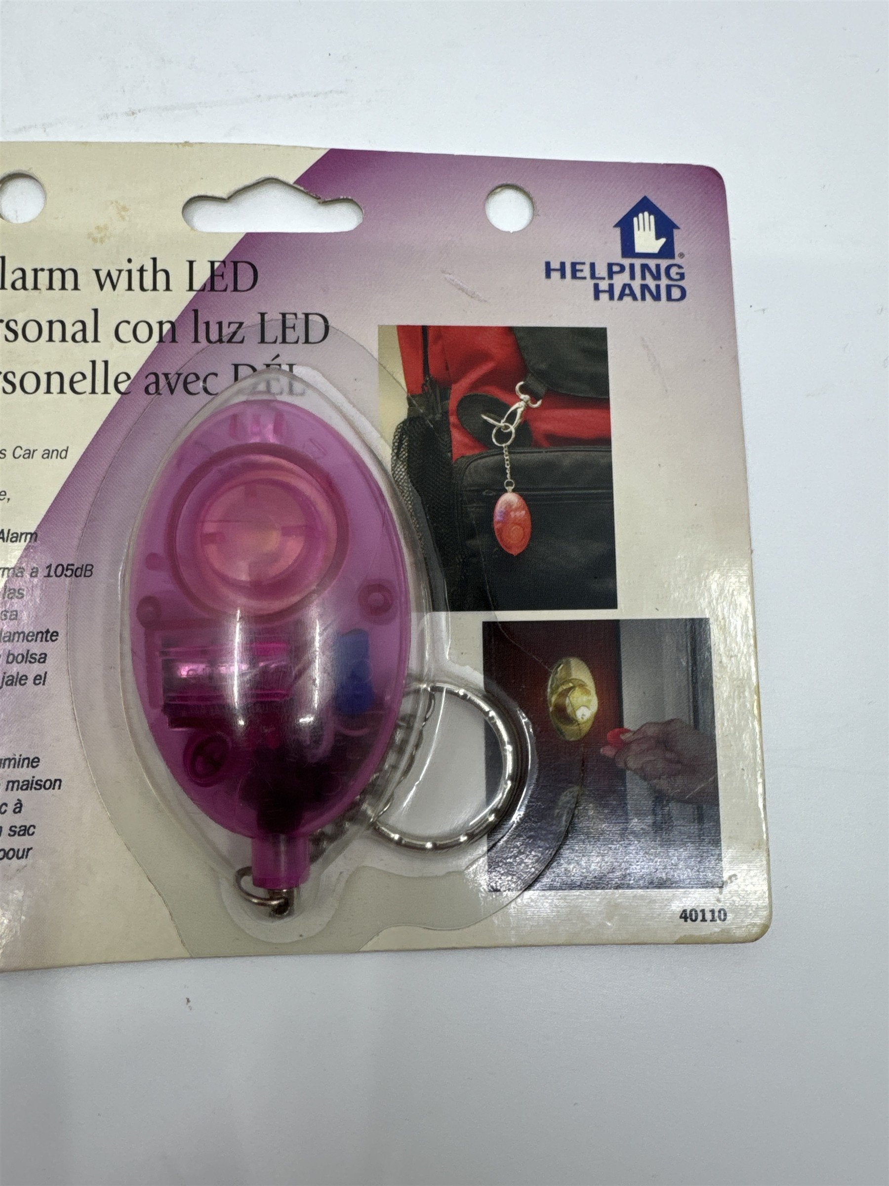 Set of Two Vintage Helping Hand Personal Alarm and LED Lights Blue and Pink