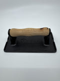 Black Victoria Cast Iron Panini Press, Burger Press, Bacon Press Wooden Handle