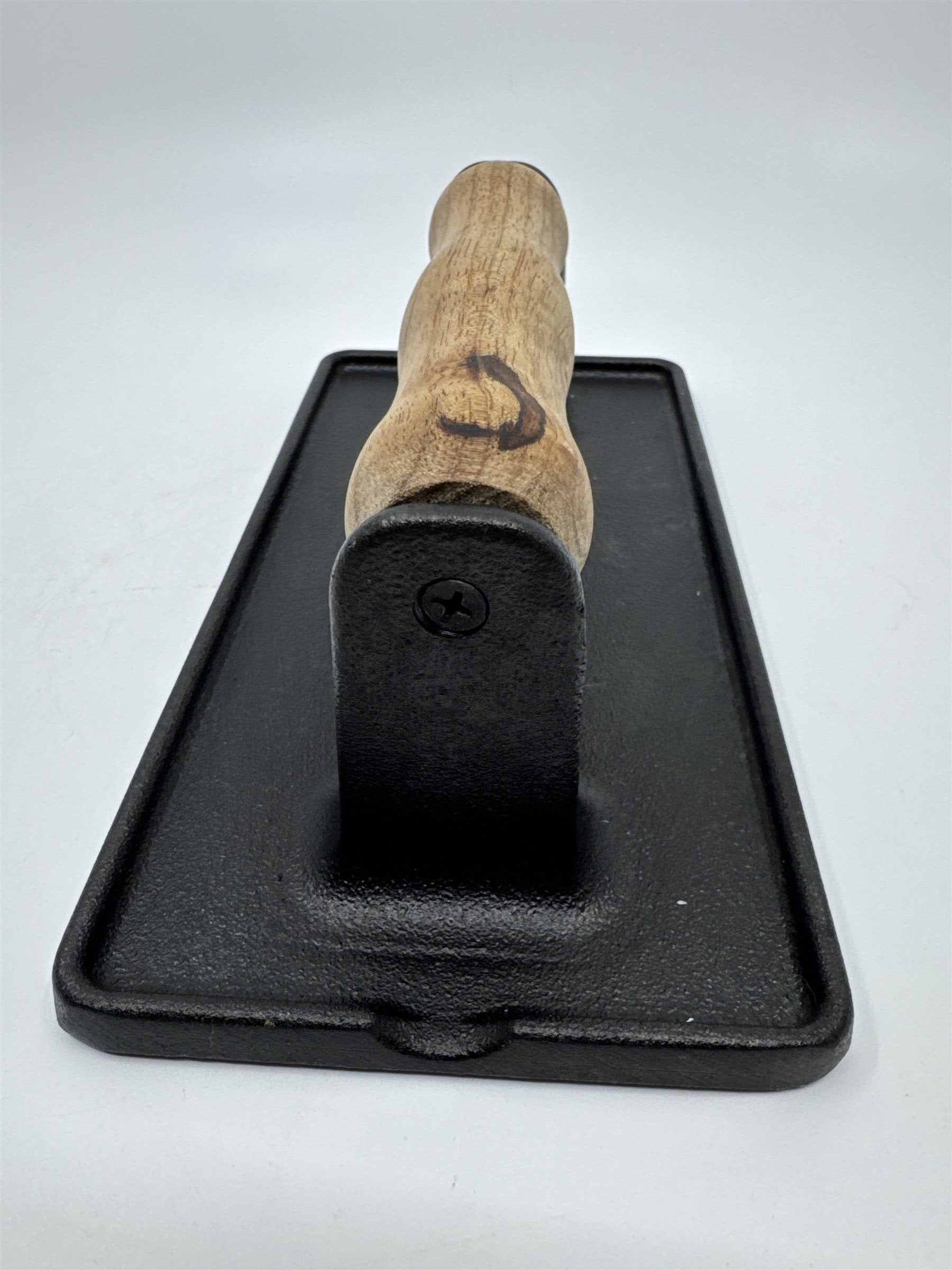 Black Victoria Cast Iron Panini Press, Burger Press, Bacon Press Wooden Handle