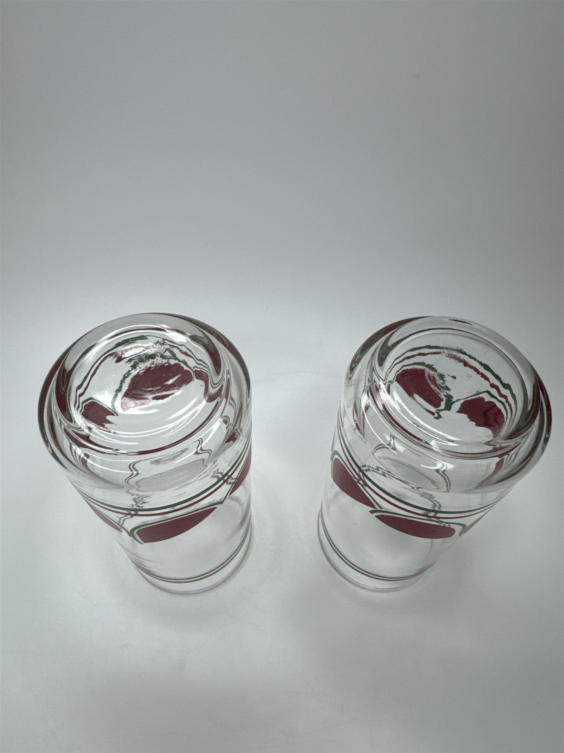 Set of 2 Vintage Caisa Clear Watermelon Drinking Juice Glass 5.75" Tall Glasses