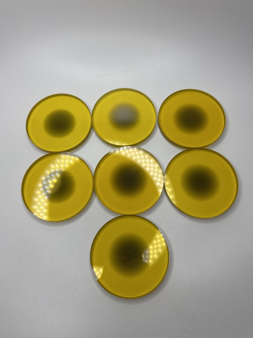 Set of 7 Used Kodak Safelight Filter Kodak Darkroom Lamp Yellow 00 Filters