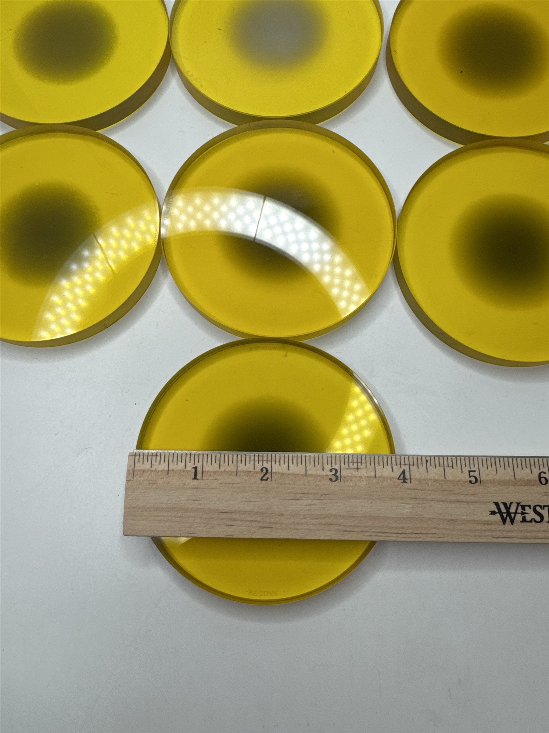 Set of 7 Used Kodak Safelight Filter Kodak Darkroom Lamp Yellow 00 Filters