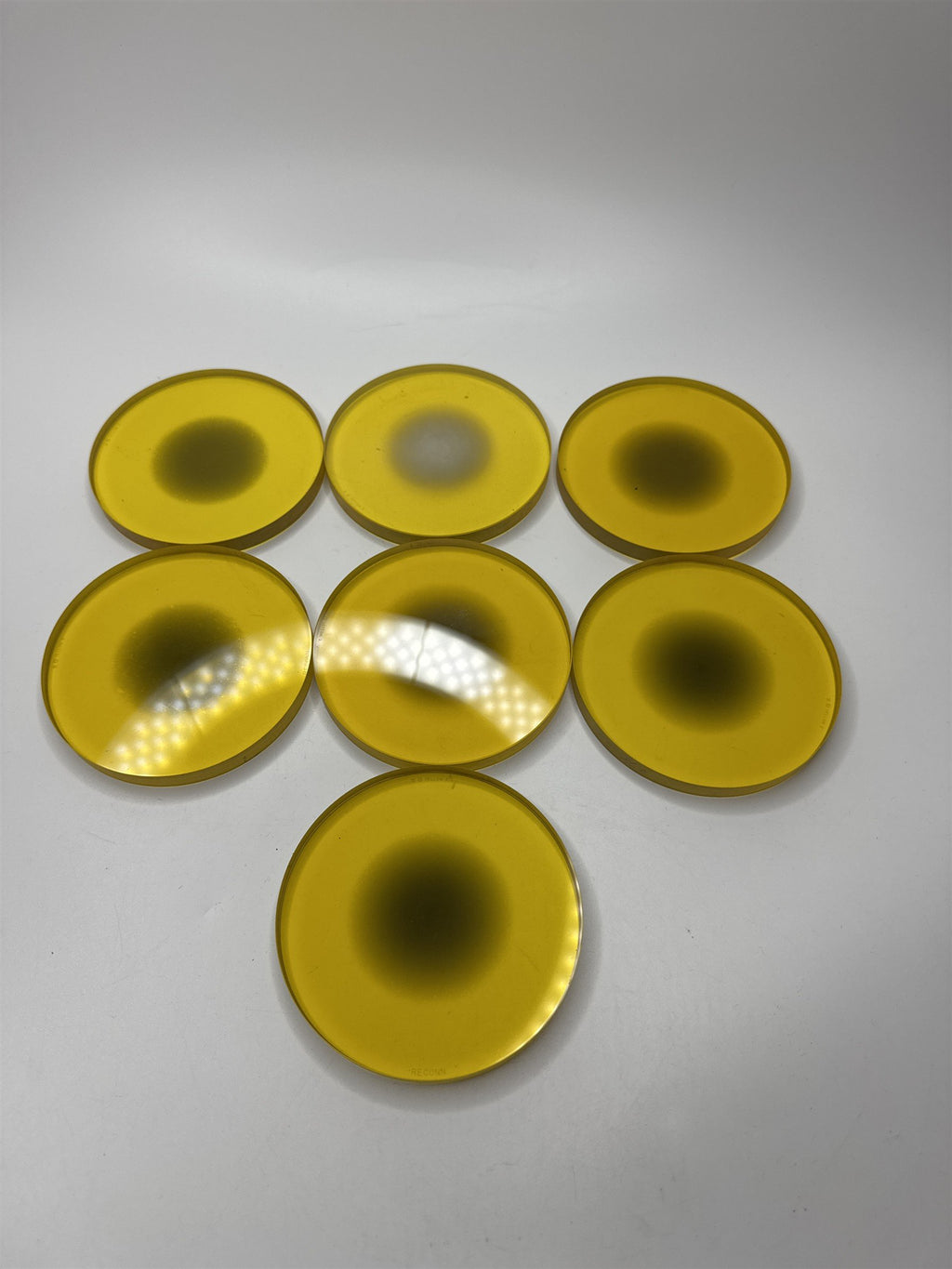 Set of 7 Used Kodak Safelight Filter Kodak Darkroom Lamp Yellow 00 Filters