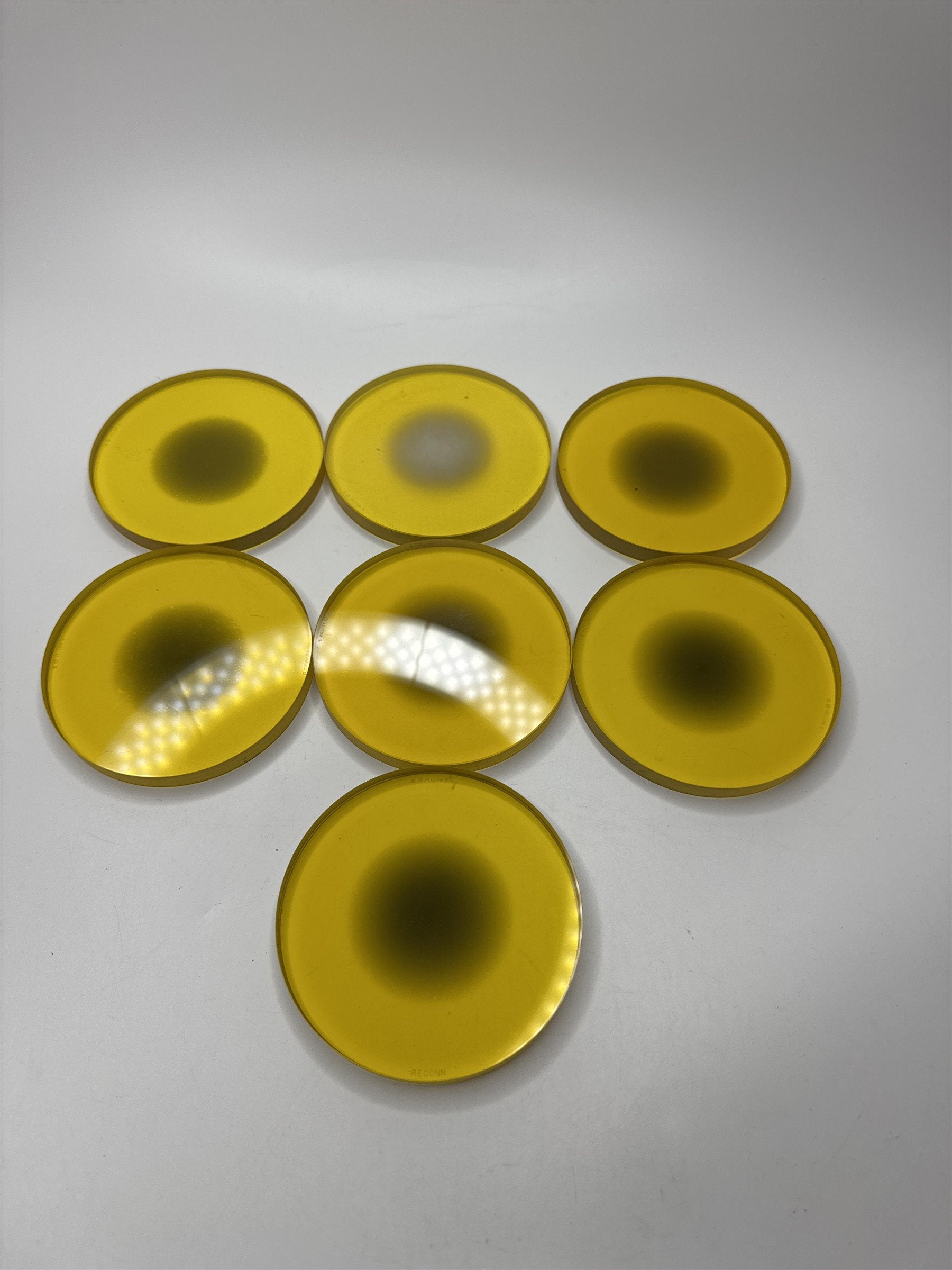Set of 7 Used Kodak Safelight Filter Kodak Darkroom Lamp Yellow 00 Filters