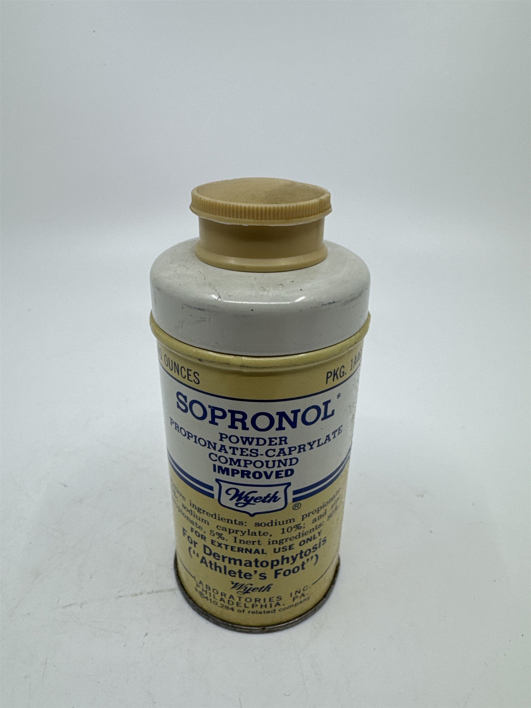 Vintage Sopronol Powder 2 Oz. By Wyeth Laboratories For Athlete's Feet