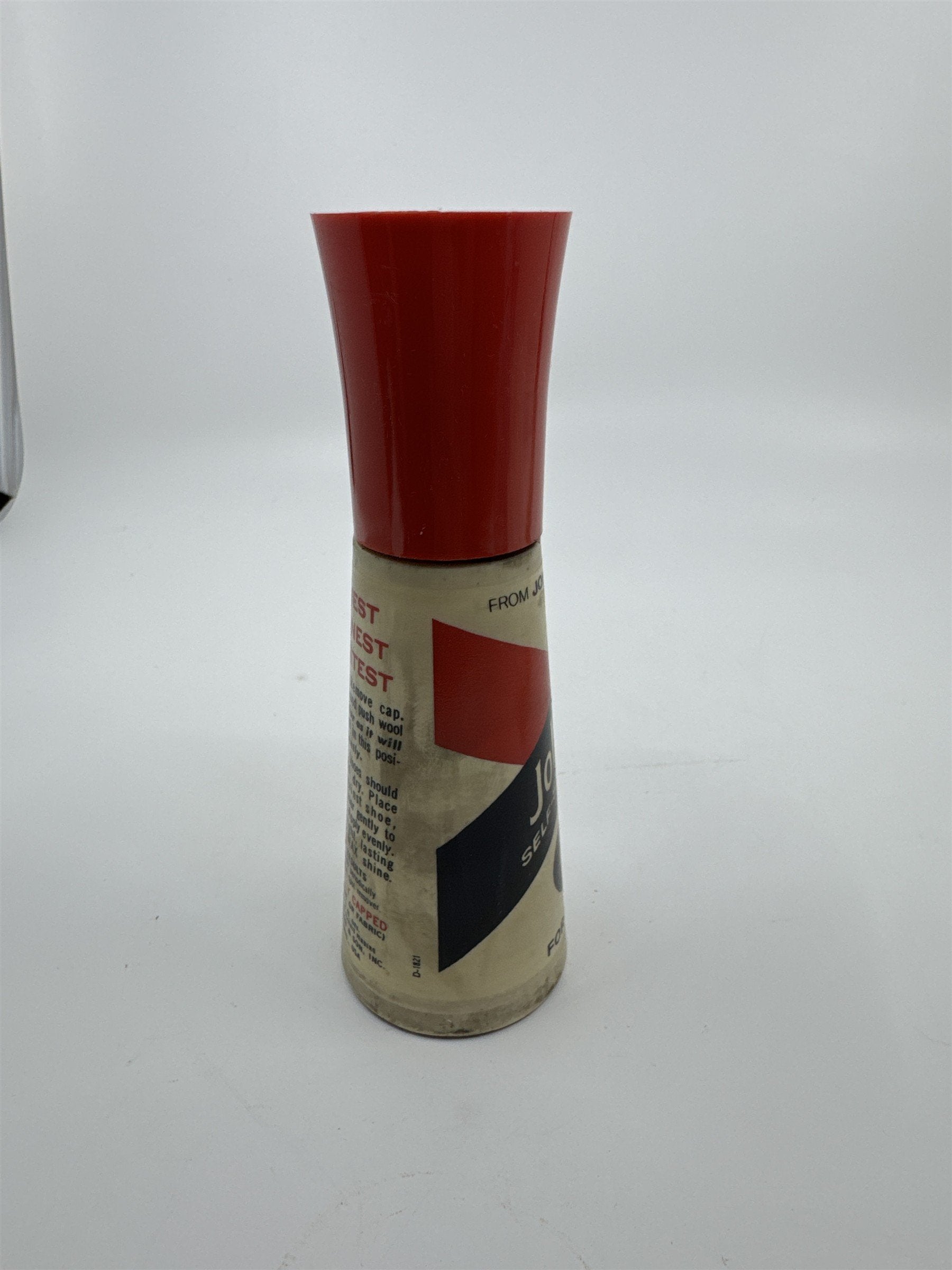 Vintage Johnson's 2 Oz Self Shining Black Polish Plastic Bottle W/ Some Contents