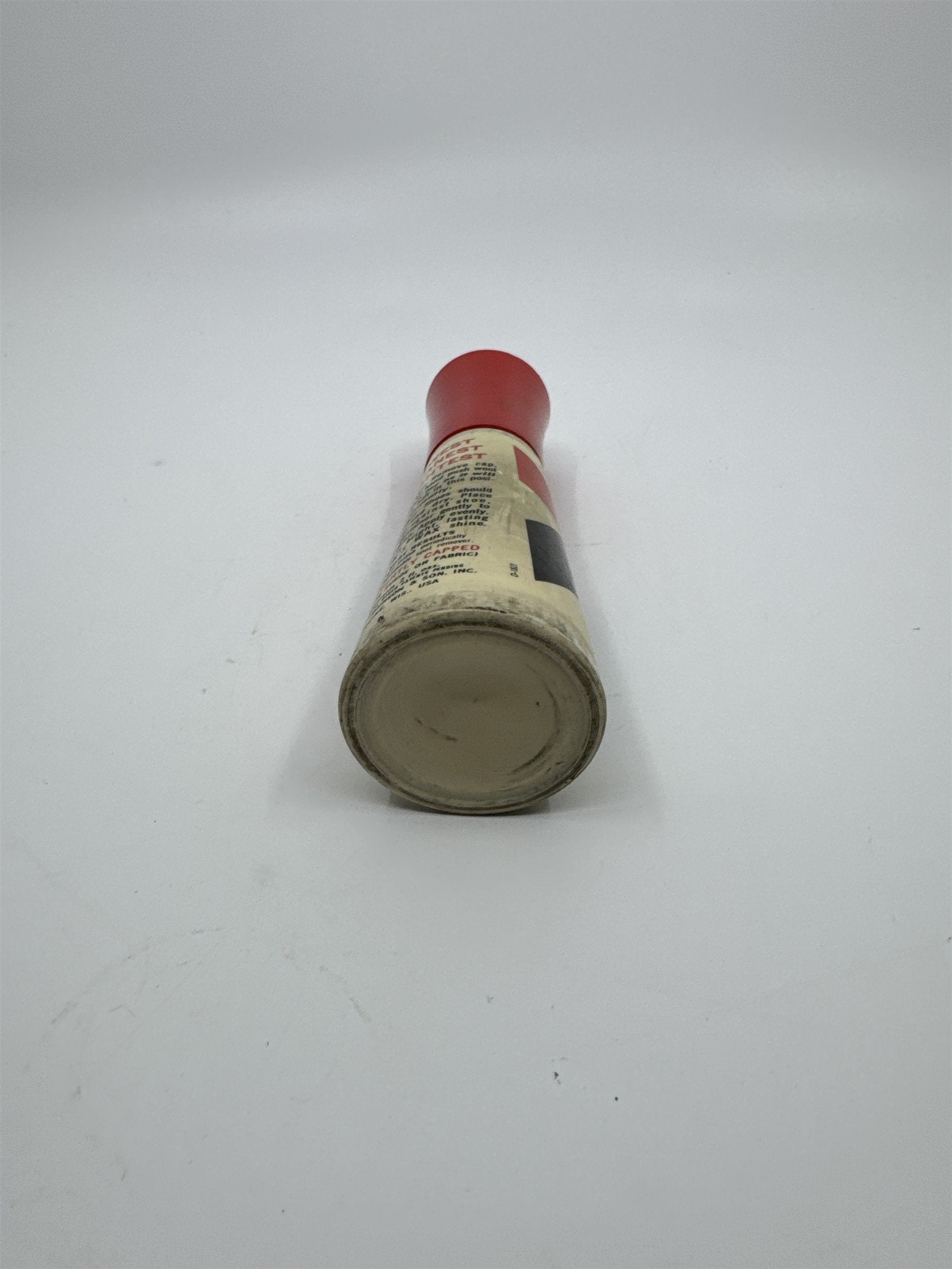 Vintage Johnson's 2 Oz Self Shining Black Polish Plastic Bottle W/ Some Contents