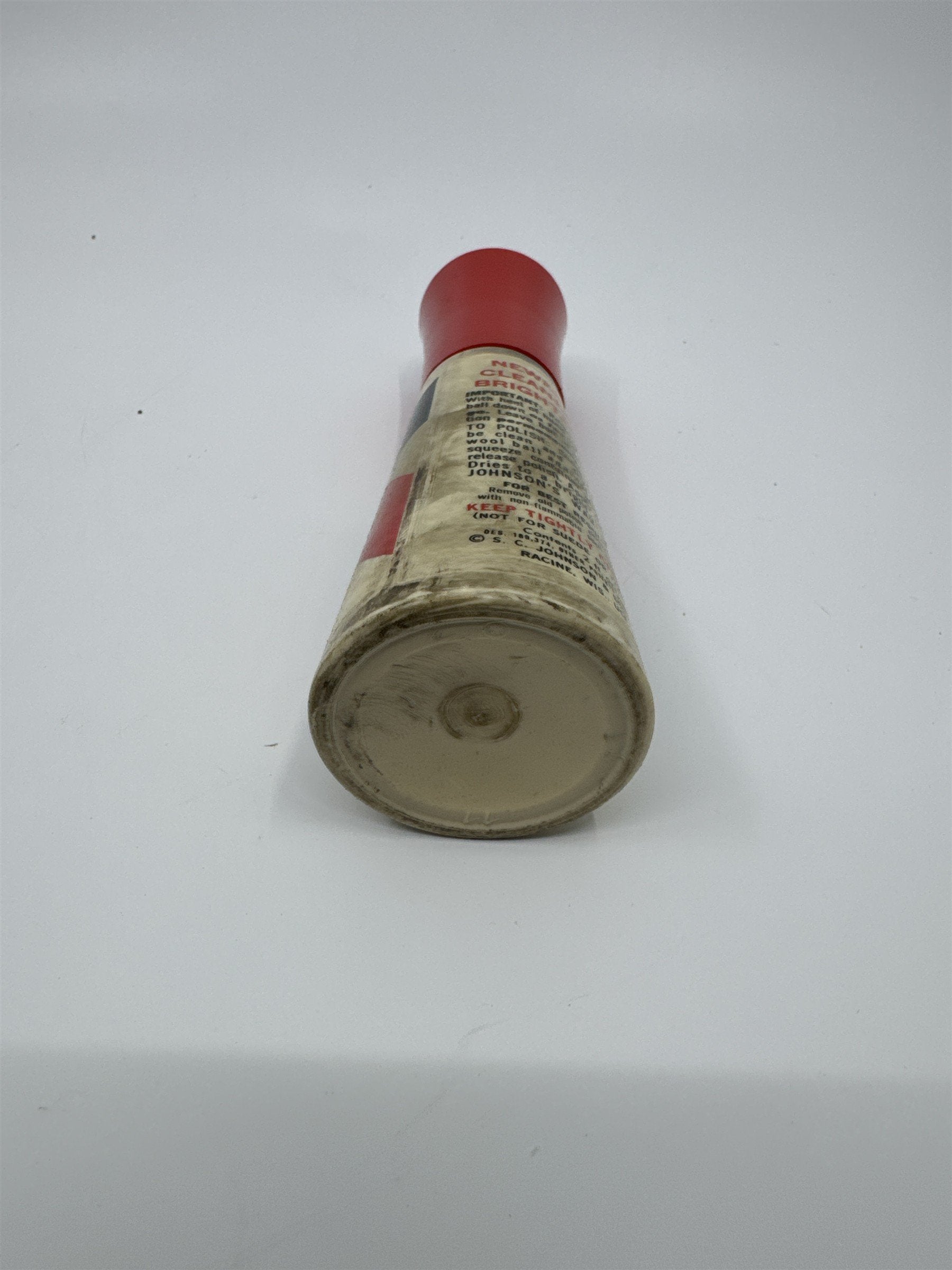 Vintage Johnson's 2 Oz Self Shining Black Polish Plastic Bottle W/ Some Contents