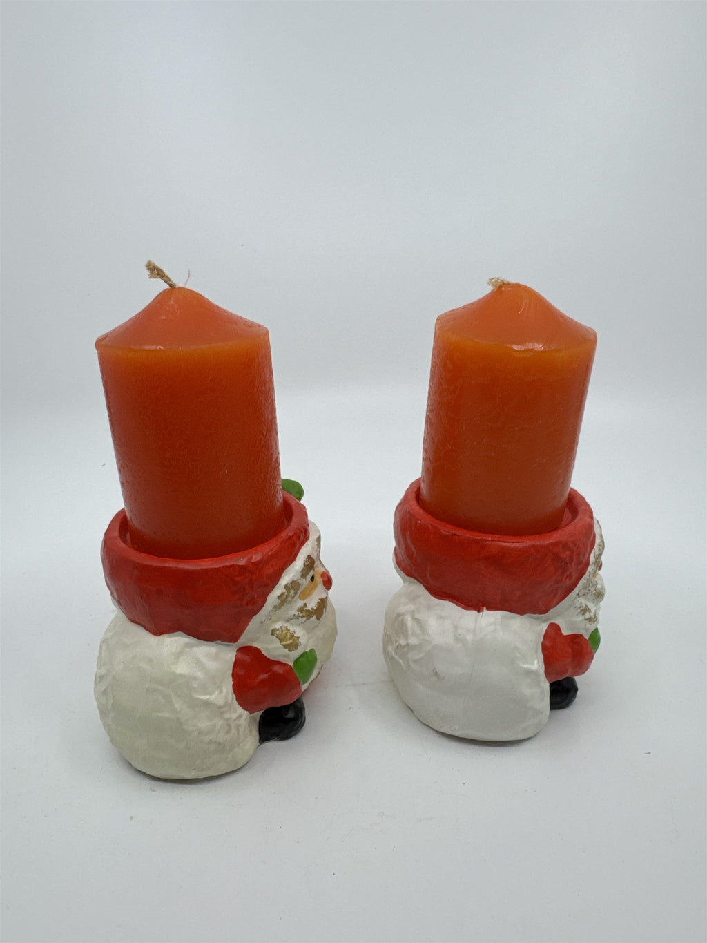 Set of Two Santa Clause Christmas Candle Holders with Candles by RB Japan