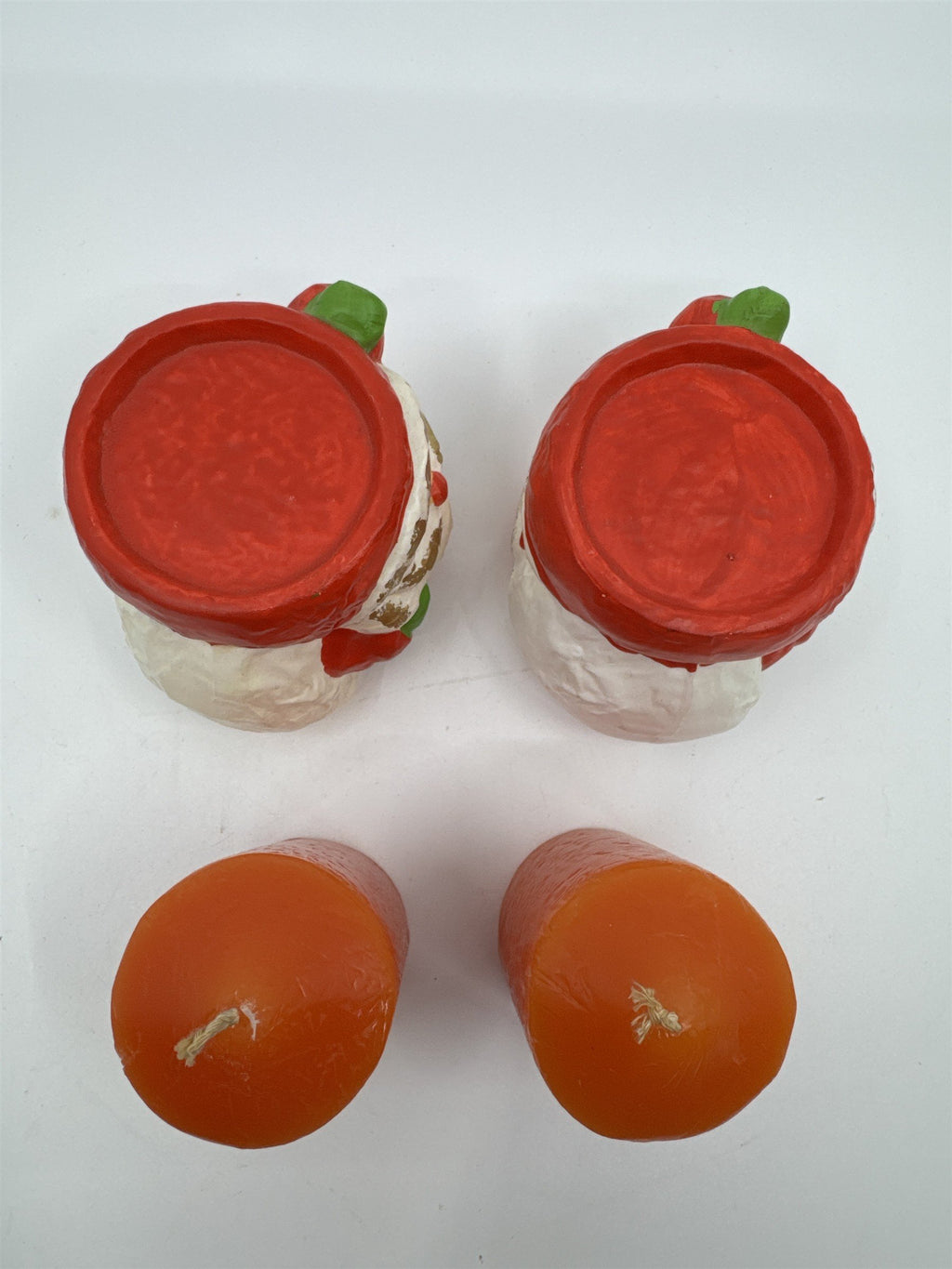Set of Two Santa Clause Christmas Candle Holders with Candles by RB Japan