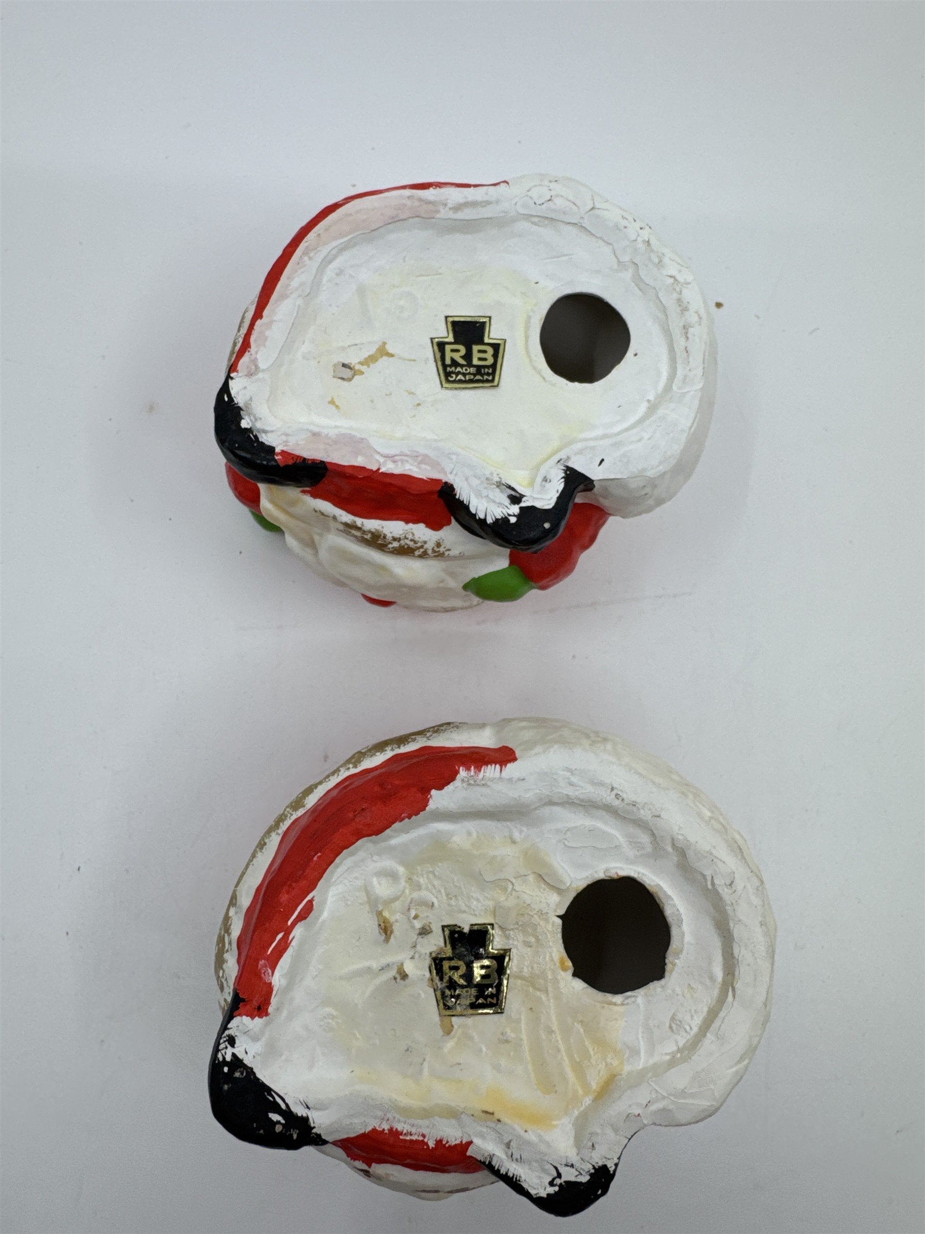 Set of Two Santa Clause Christmas Candle Holders with Candles by RB Japan