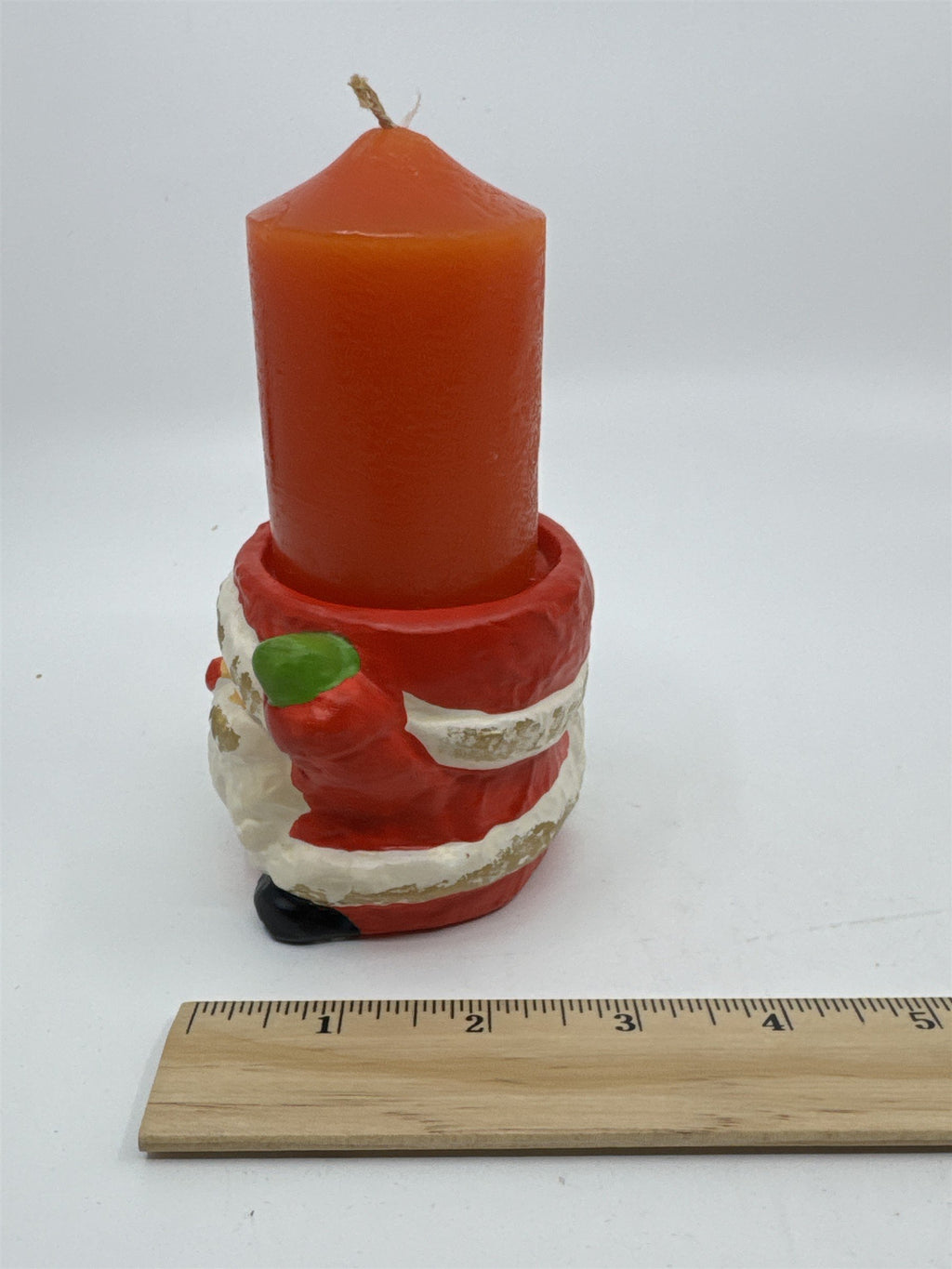 Set of Two Santa Clause Christmas Candle Holders with Candles by RB Japan