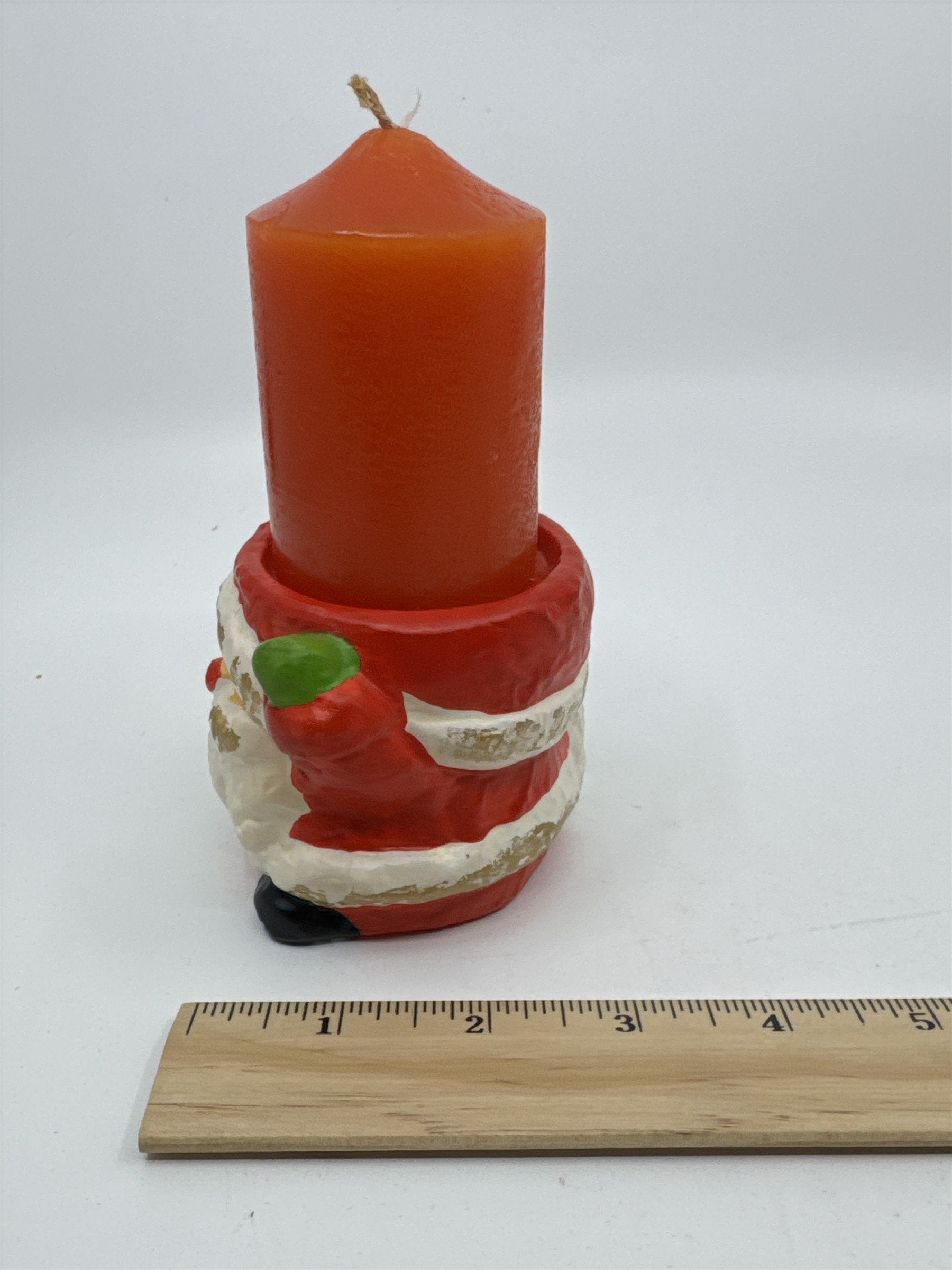 Set of Two Santa Clause Christmas Candle Holders with Candles by RB Japan