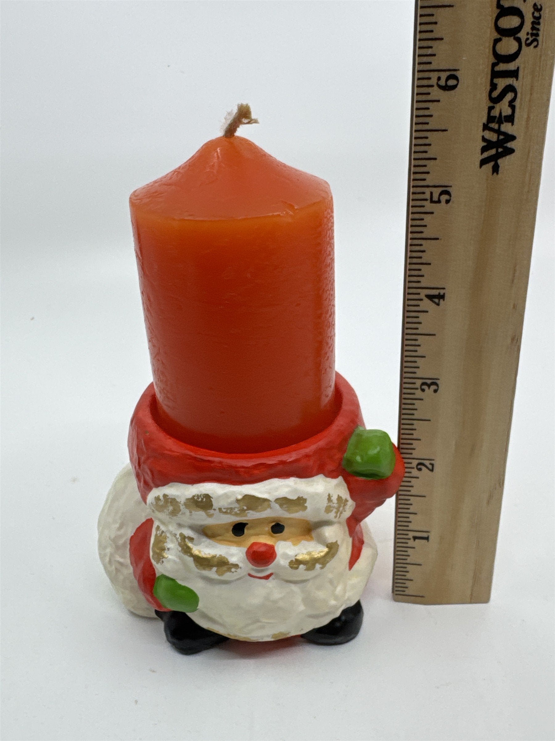 Set of Two Santa Clause Christmas Candle Holders with Candles by RB Japan