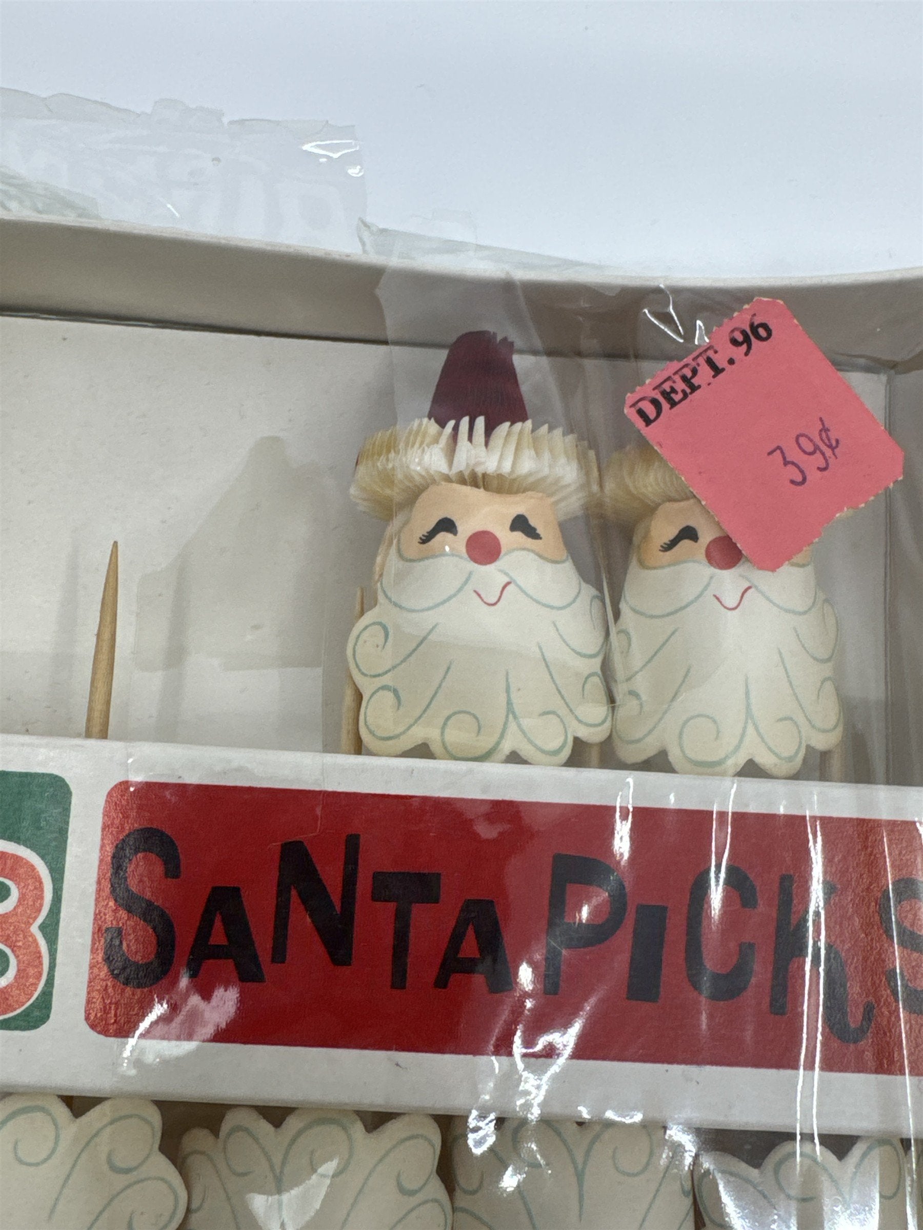 Set of 6 Vintage Santa Picks for Cocktails and Hors D Oeuvres Christmas Decor