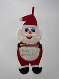 Vintage Japan Kitsch MCM Felt Santa's Money Bag Glitter Zipper Pouch Christmas