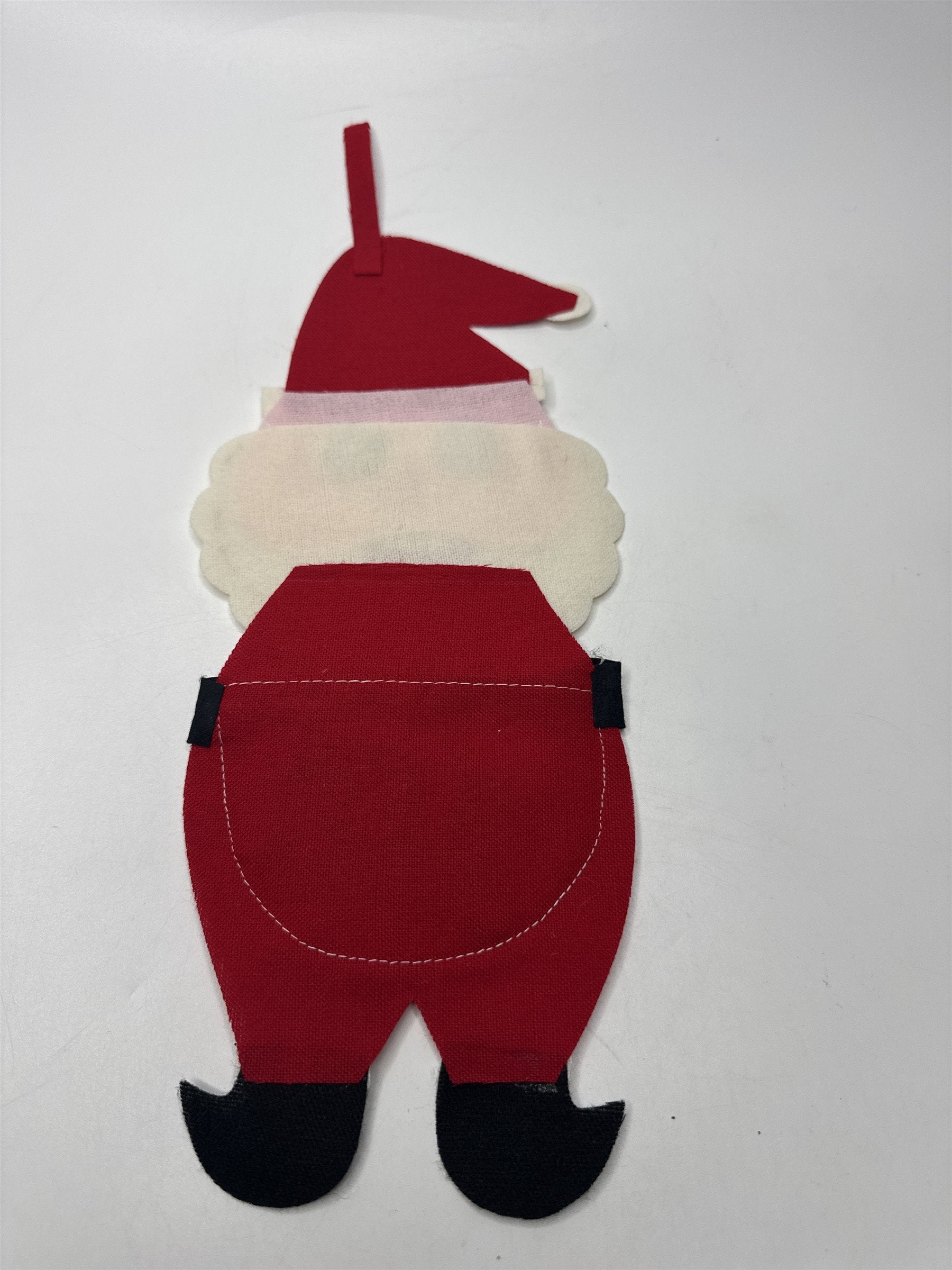 Vintage Japan Kitsch MCM Felt Santa's Money Bag Glitter Zipper Pouch Christmas
