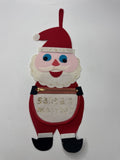 Vintage Japan Kitsch MCM Felt Santa's Money Bag Glitter Zipper Pouch Christmas