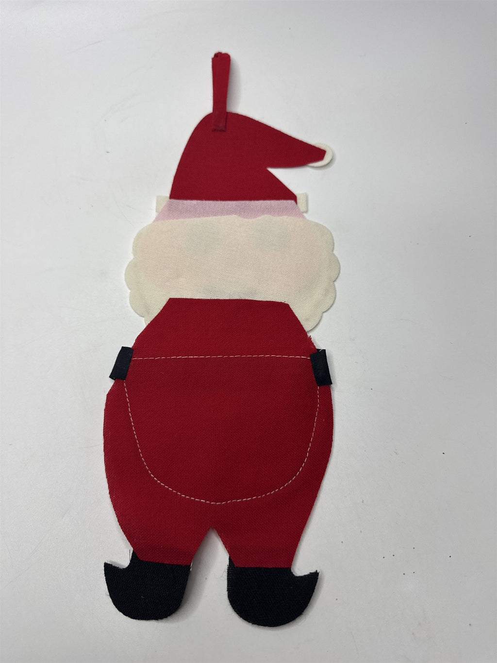 Vintage Japan Kitsch MCM Felt Santa's Money Bag Glitter Zipper Pouch Christmas
