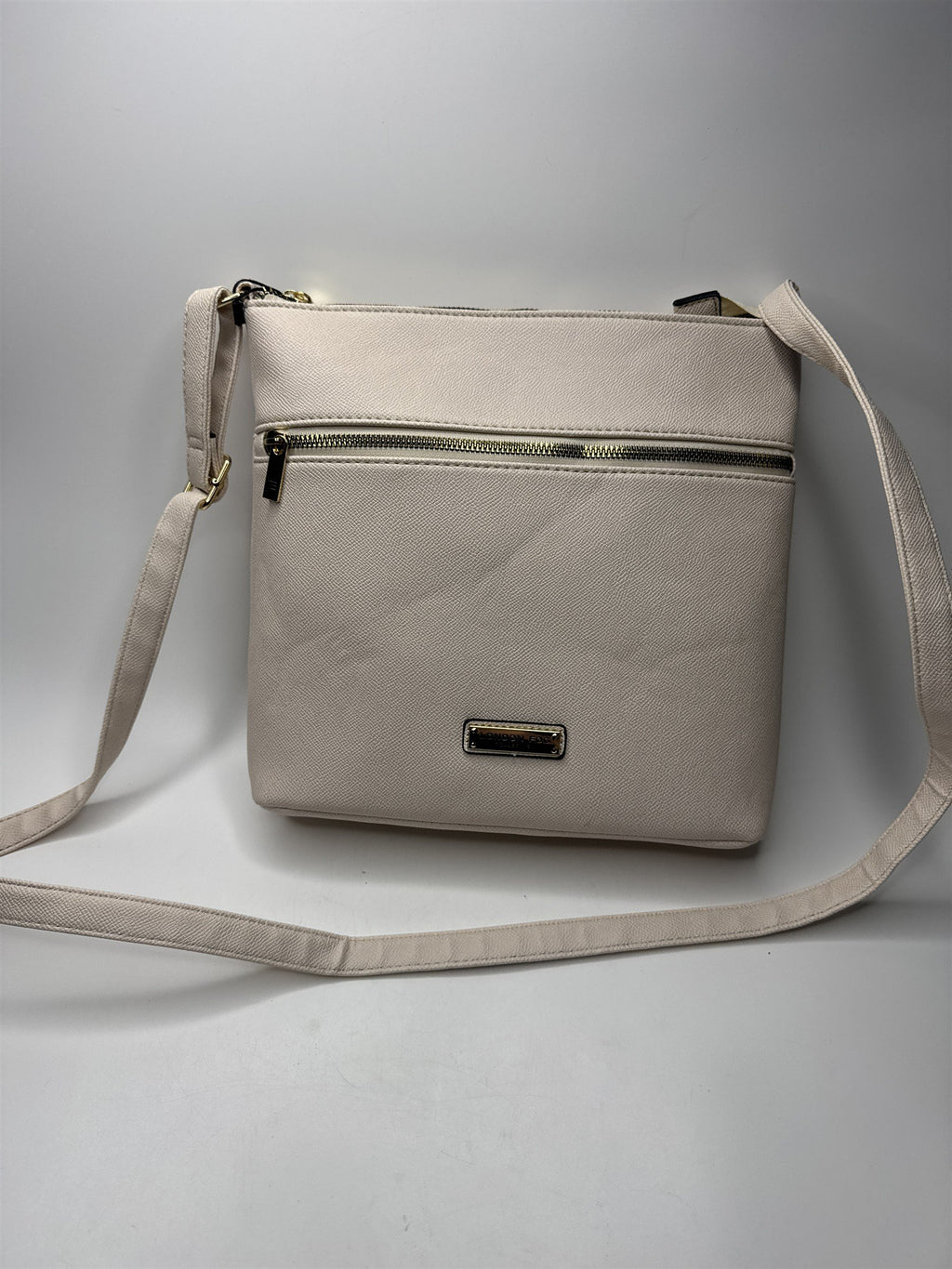 London Fog Cream Colored Lorraine Crossbody NWT Womens Purse Handbag (Crinkles)