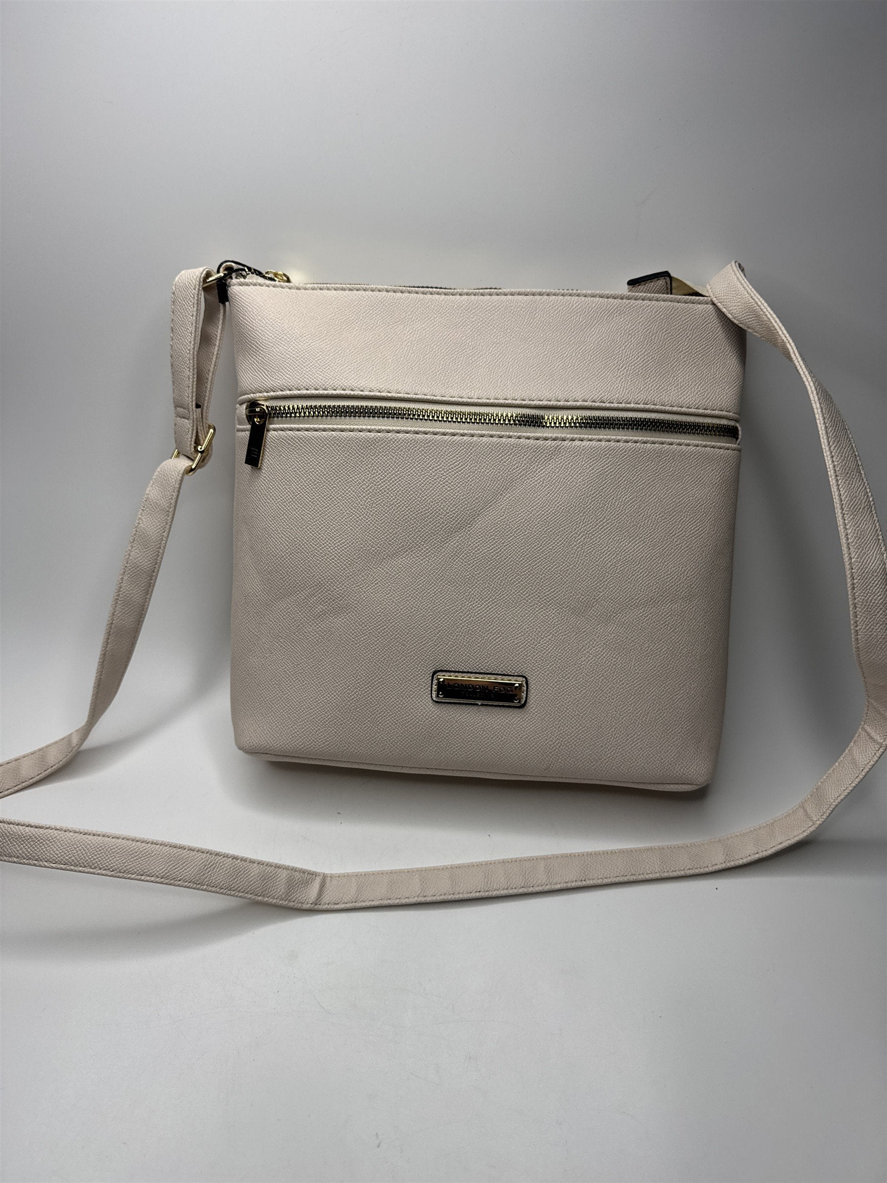 London Fog Cream Colored Lorraine Crossbody NWT Womens Purse Handbag (Crinkles)