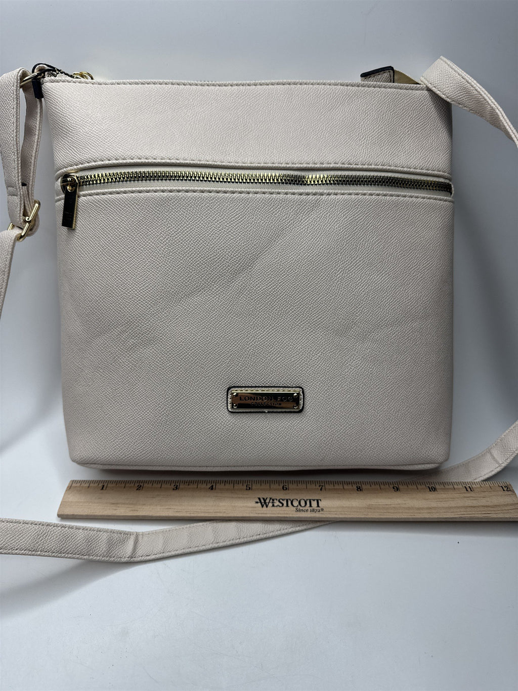 London Fog Cream Colored Lorraine Crossbody NWT Womens Purse Handbag (Crinkles)