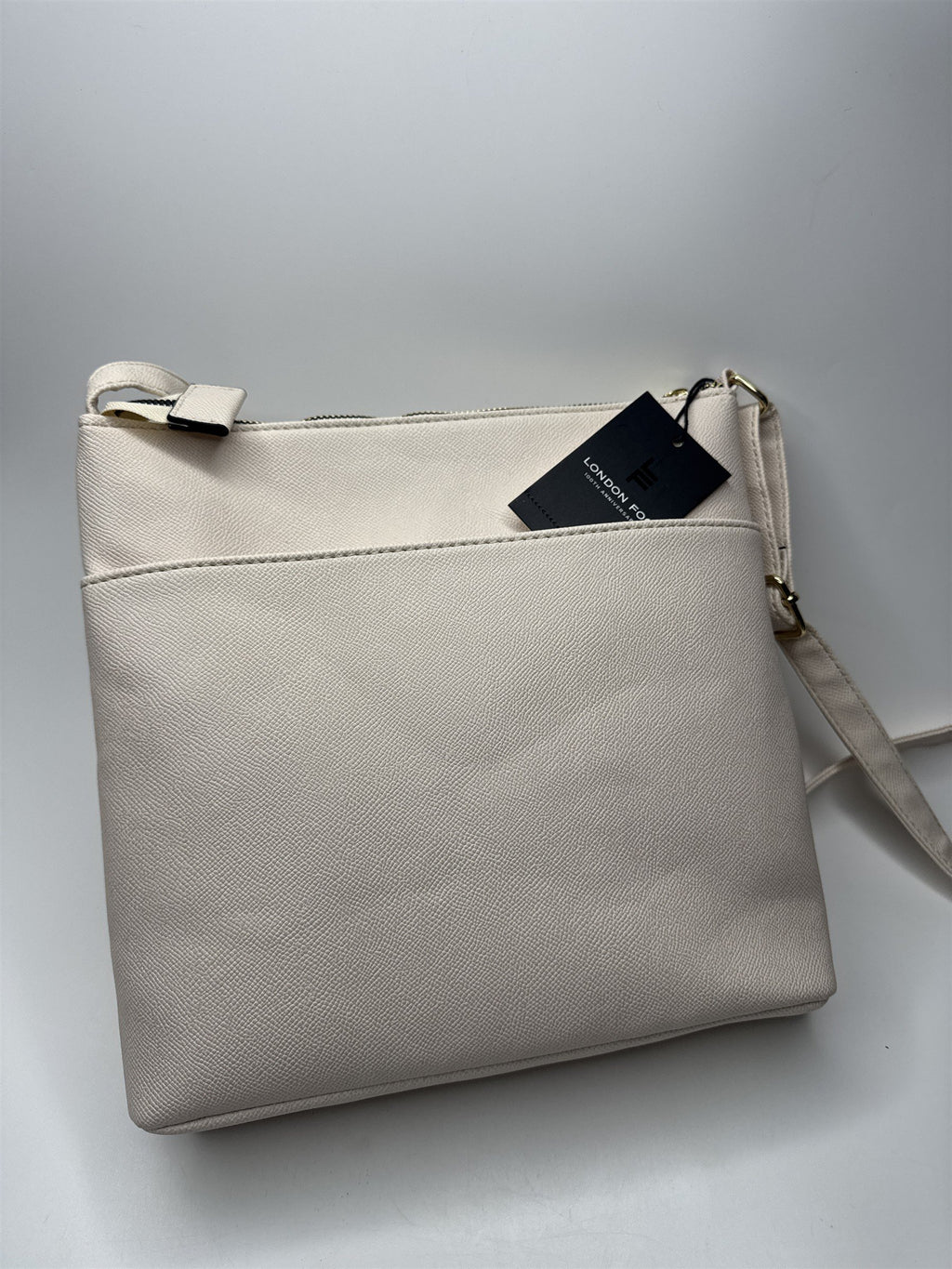 London Fog Cream Colored Lorraine Crossbody NWT Womens Purse Handbag (Crinkles)