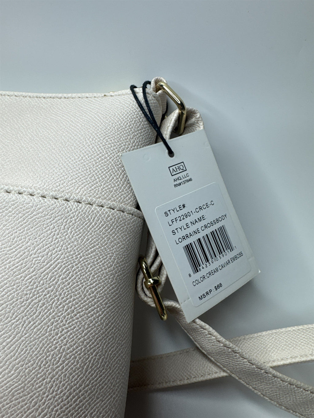 London Fog Cream Colored Lorraine Crossbody NWT Womens Purse Handbag (Crinkles)