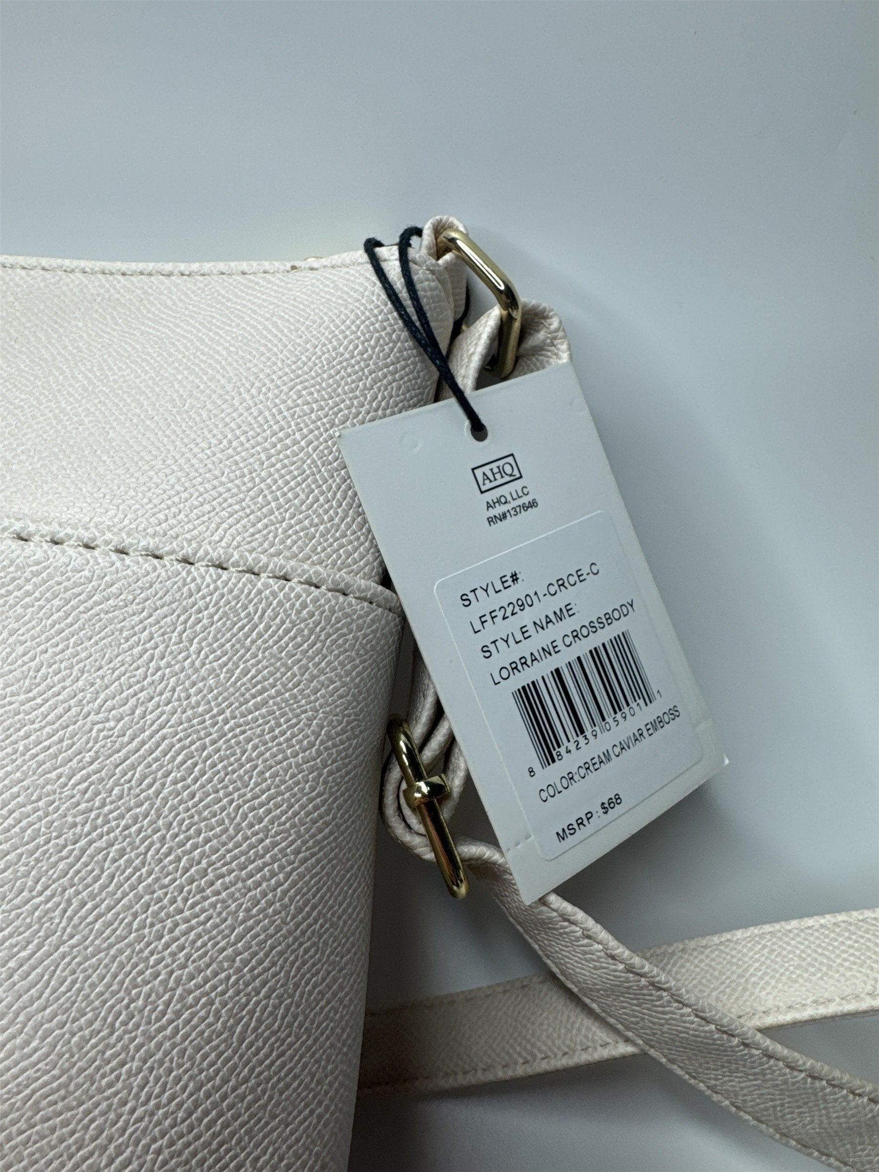 London Fog Cream Colored Lorraine Crossbody NWT Womens Purse Handbag (Crinkles)