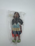 Vintage Plastic Native American Woman Figurine with Braids, Baby and Stand