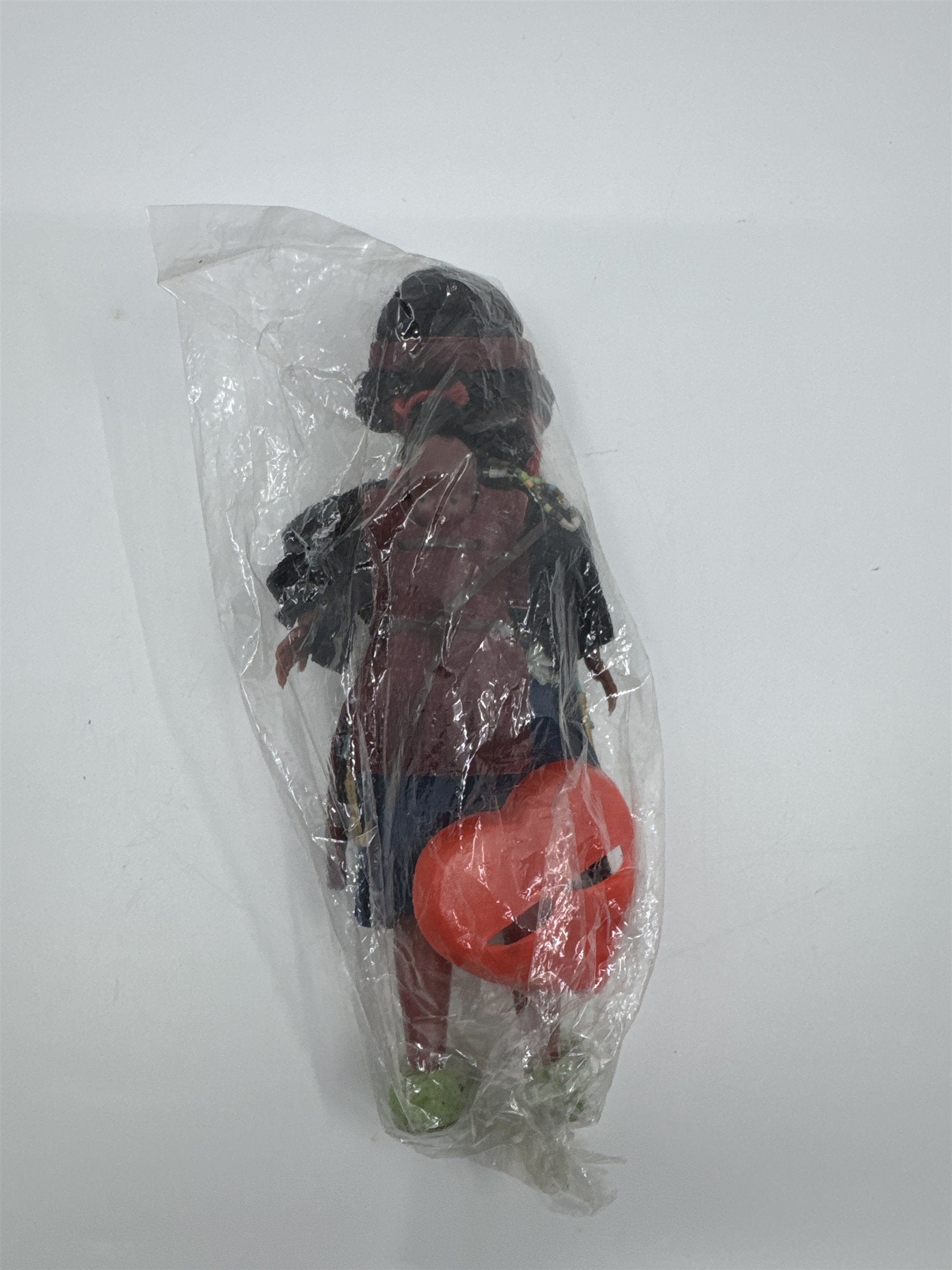 Vintage Plastic Native American Woman Figurine with Braids, Baby and Stand