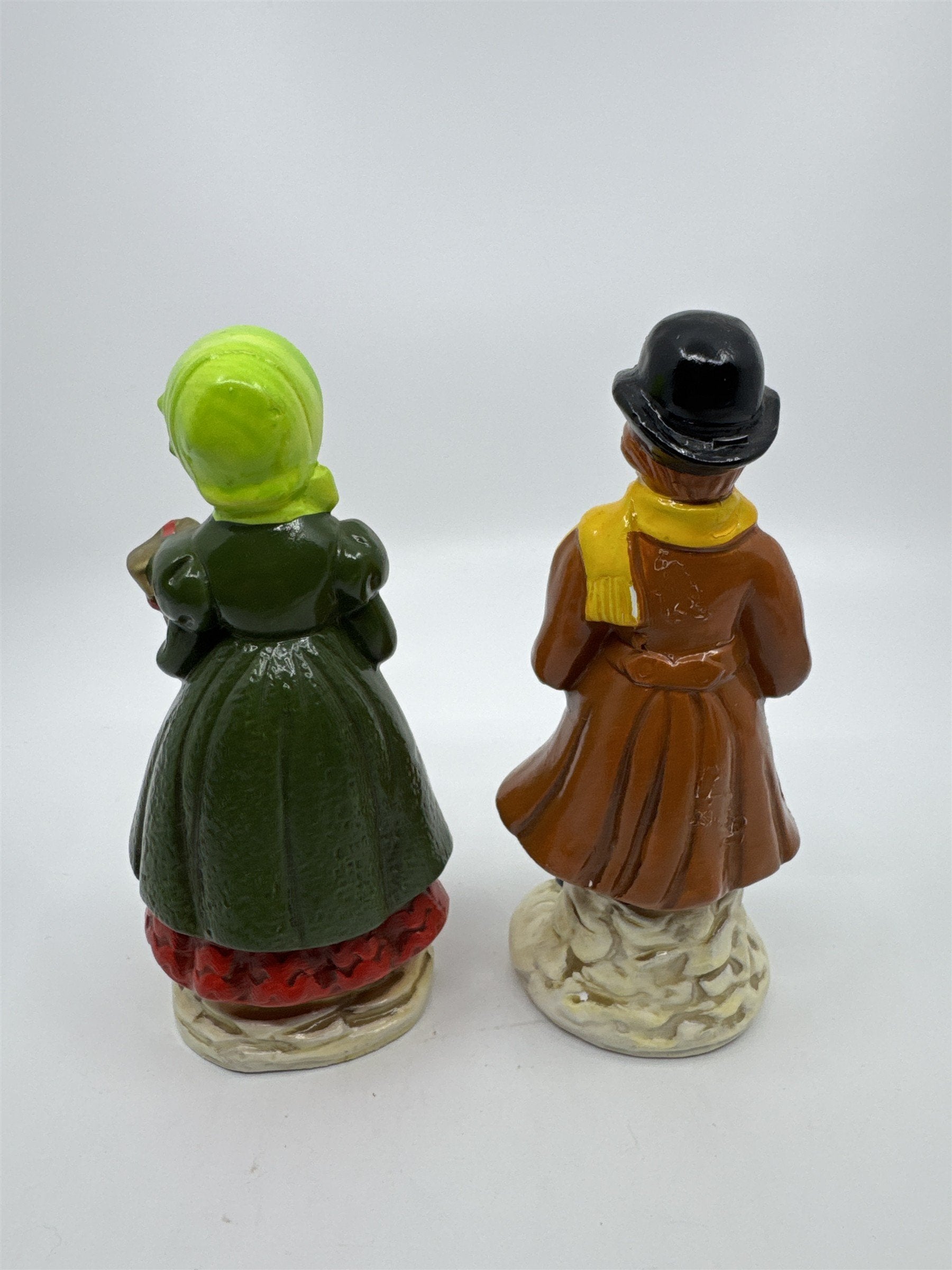 Set of Two Vintage Christmas Carolers with Gift and Book By RB Made in Japan