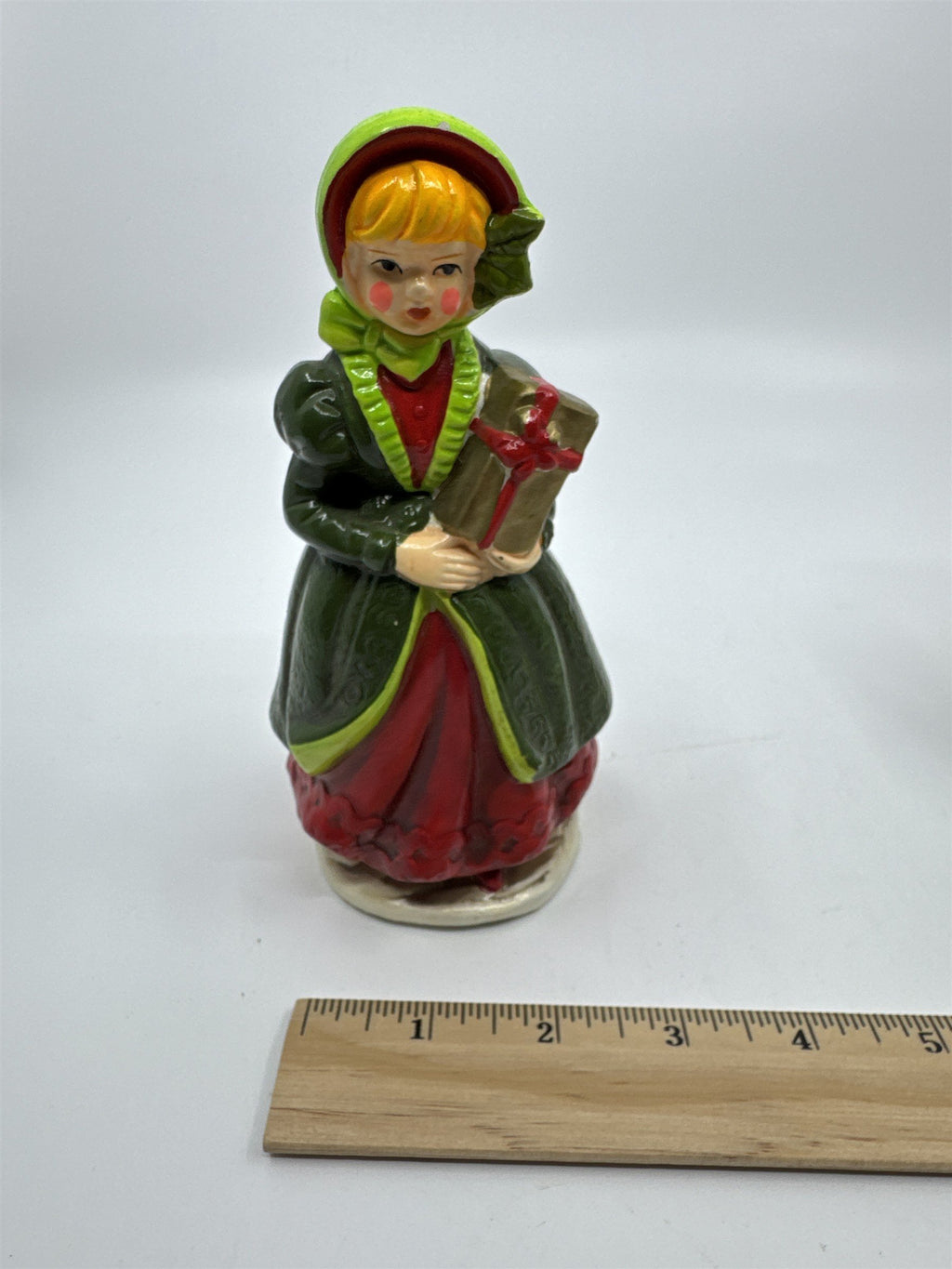 Set of Two Vintage Christmas Carolers with Gift and Book By RB Made in Japan