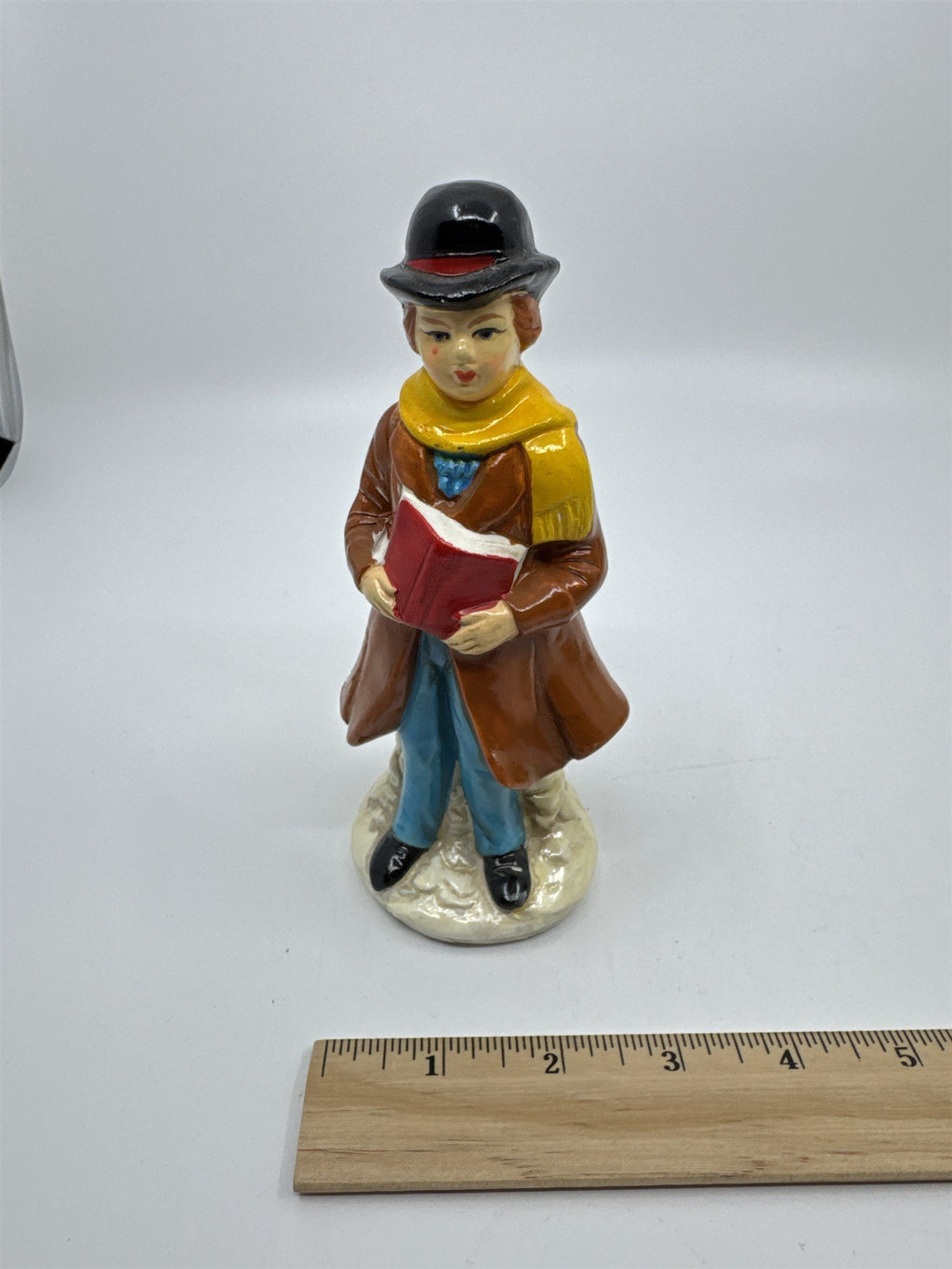 Set of Two Vintage Christmas Carolers with Gift and Book By RB Made in Japan