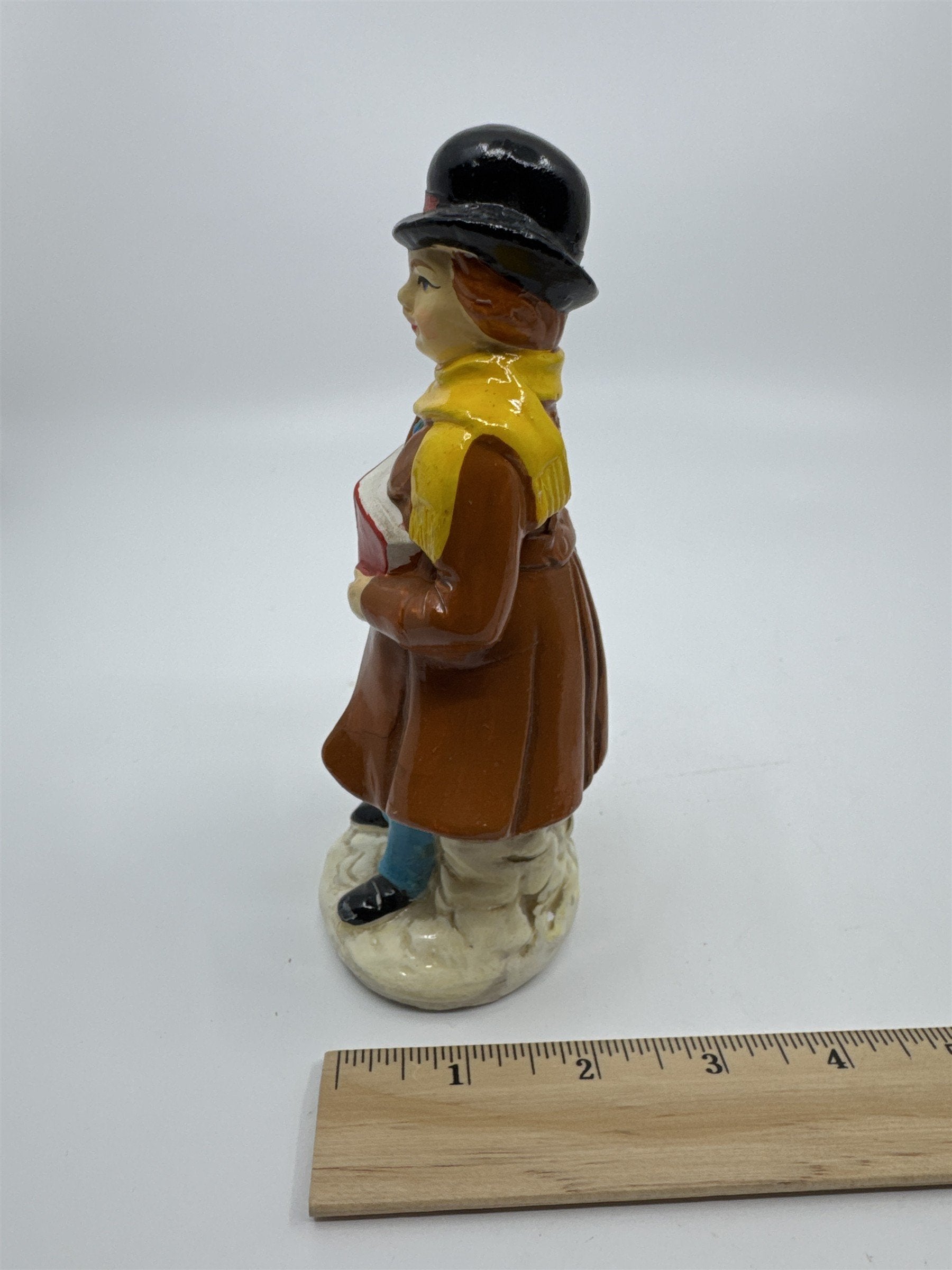 Set of Two Vintage Christmas Carolers with Gift and Book By RB Made in Japan