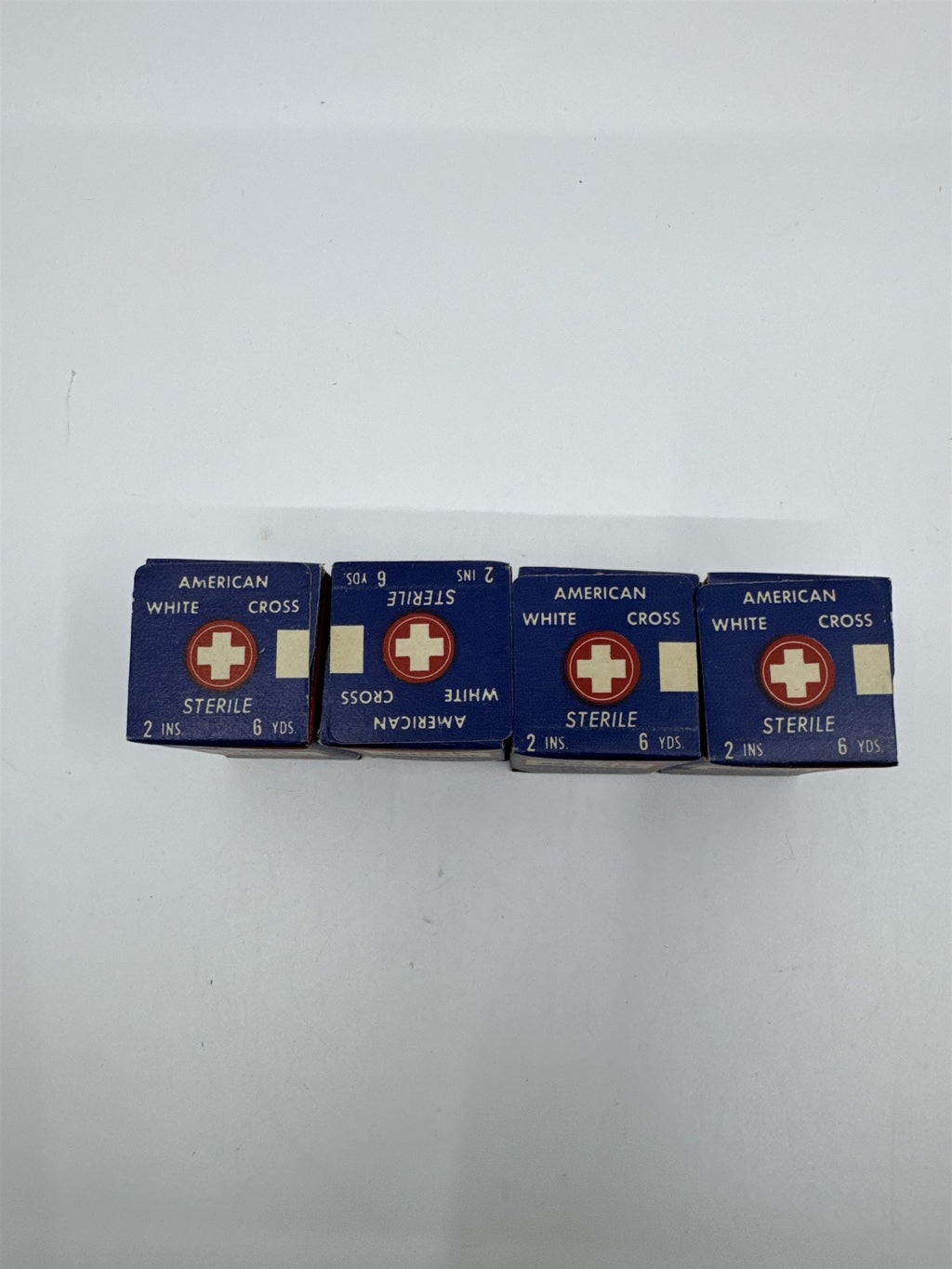 Set of Four Vintage American White Cross Labs Gauze Bandages 2 in 10 yds.