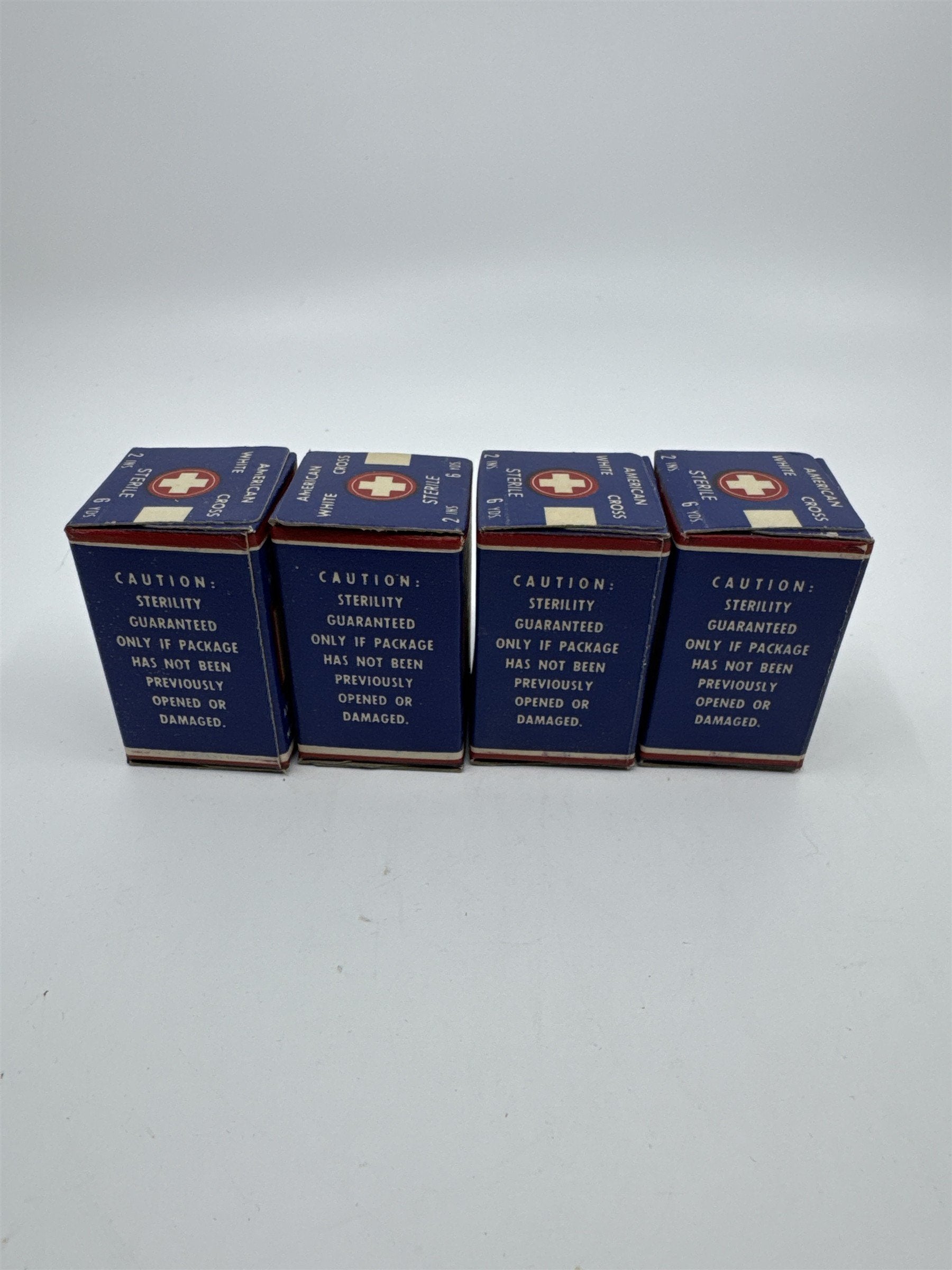 Set of Four Vintage American White Cross Labs Gauze Bandages 2 in 10 yds.