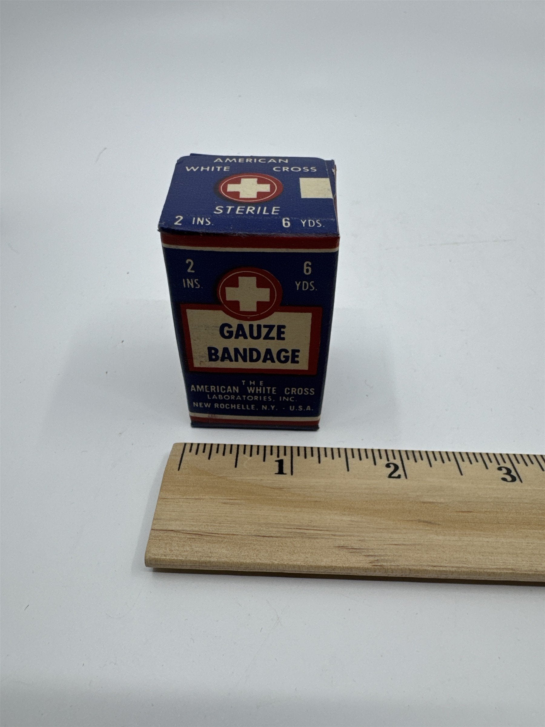 Set of Four Vintage American White Cross Labs Gauze Bandages 2 in 10 yds.