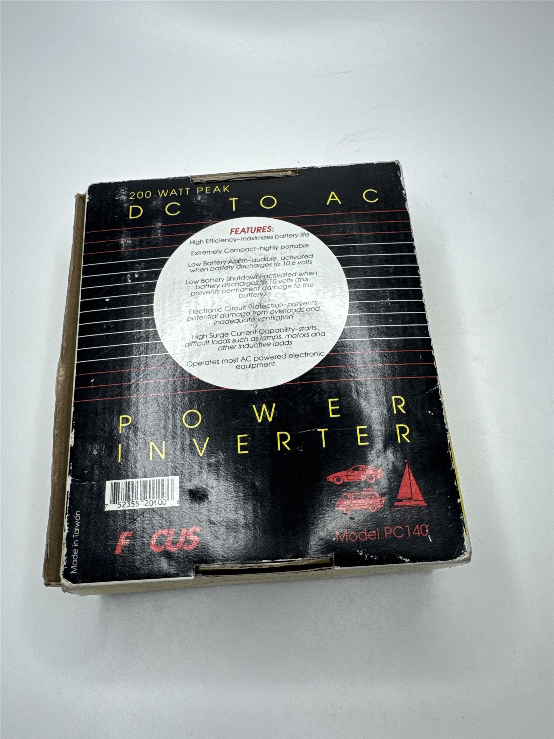 FOCUS Model PC140 200 Watt Peak DC to AC Power Inverter *Not for Positive Ground
