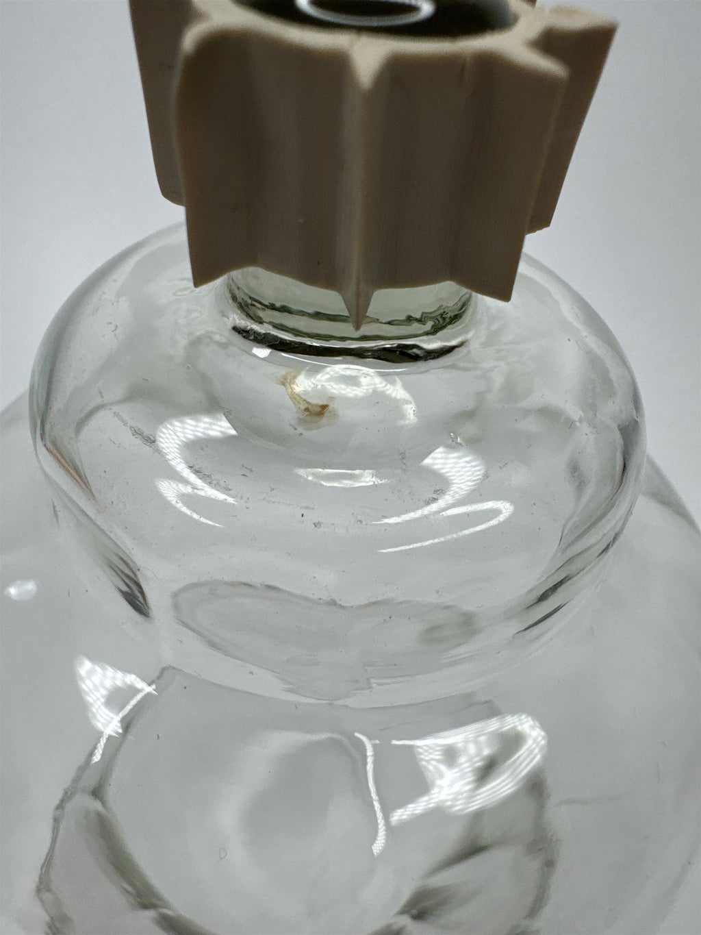 Vintage Homco Home Interiors Peg Votive Candle Holder Glass Dotted Edges