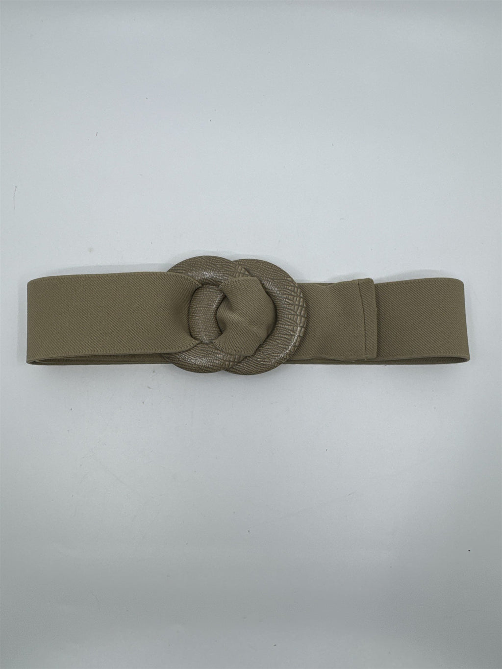 Women's Tan/Beige O-Ring Fashionable Elastic Belt