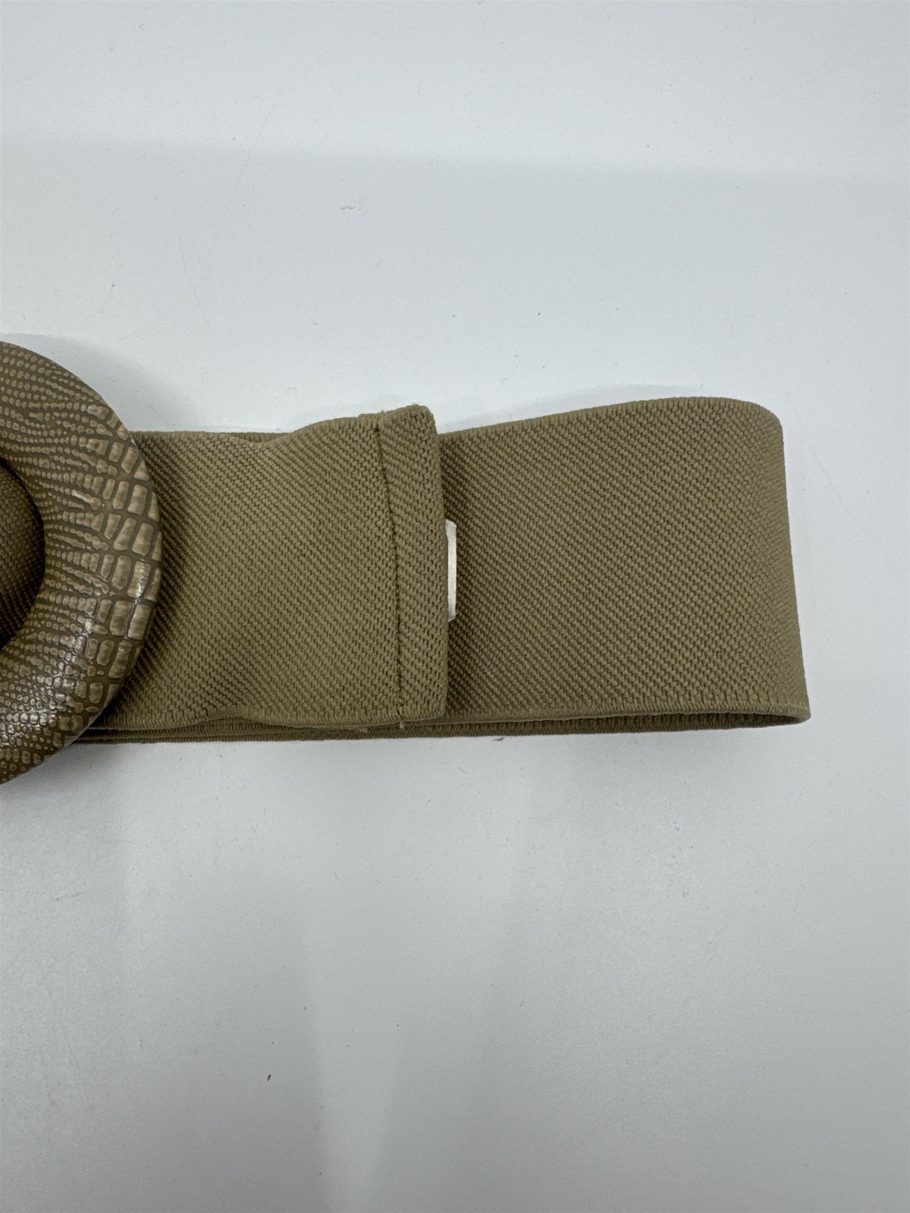 Women's Tan/Beige O-Ring Fashionable Elastic Belt