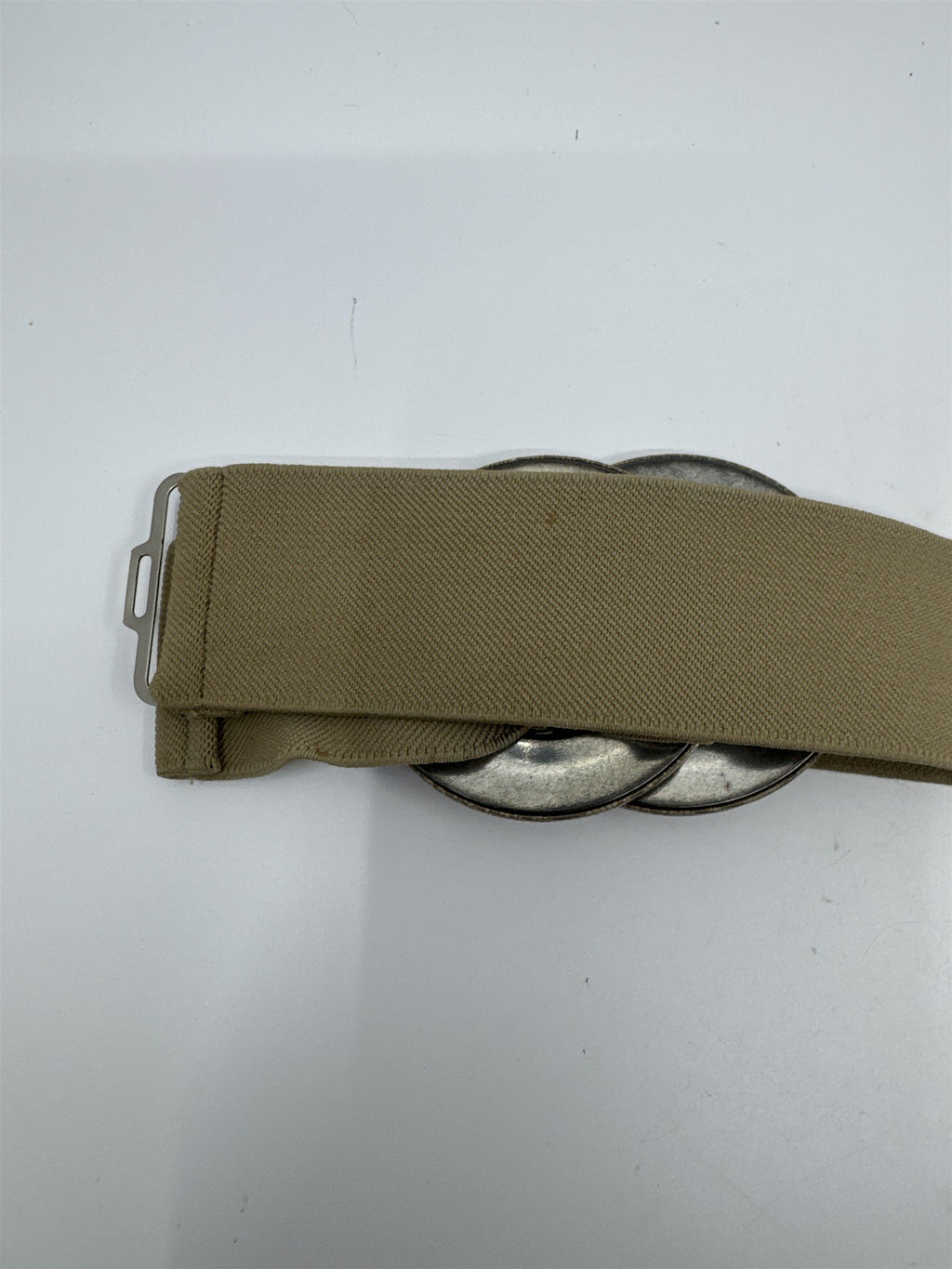 Women's Tan/Beige O-Ring Fashionable Elastic Belt
